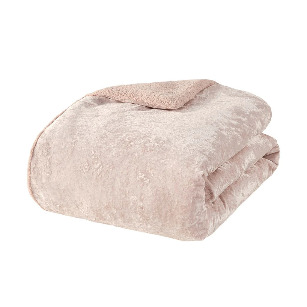 Full/Queen Crushed Velvet Sherpa Reversible Comforter Set - Image 6