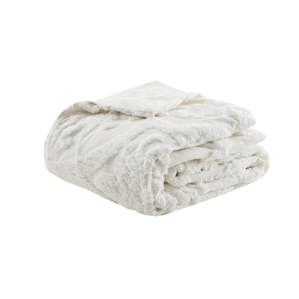 Full/Queen Tufted Cotton Chenille Damask Duvet Cover Set - Image 13