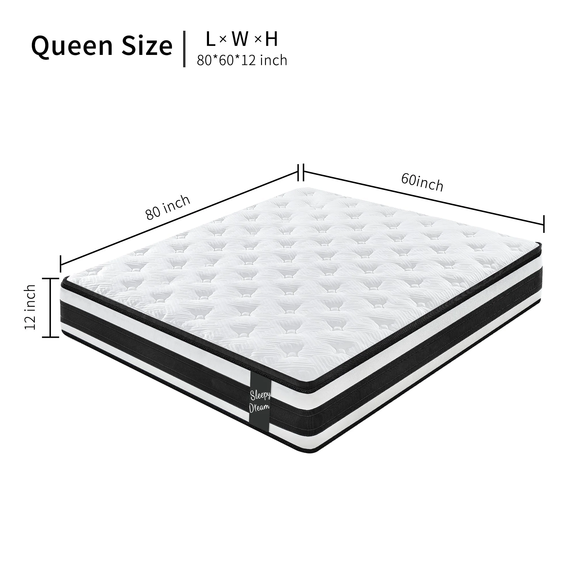 Full Size Hybrid Mattress Breathable Cool Knitted Fabric Cover Soft Memory Foam Individual Pocket Spring CetriPUR-US - Image 3