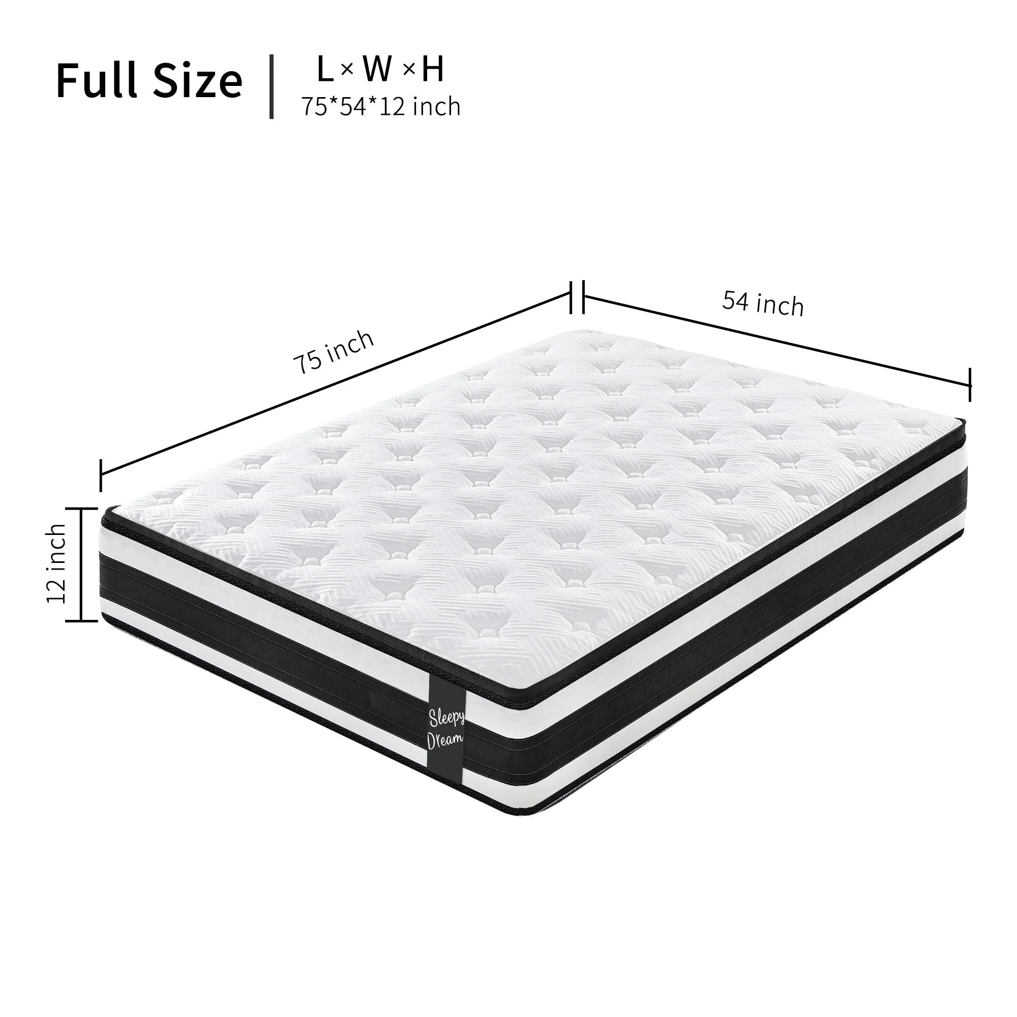 Full Size Hybrid Mattress Breathable Cool Knitted Fabric Cover Soft Memory Foam Individual Pocket Spring CetriPUR-US - Image 4