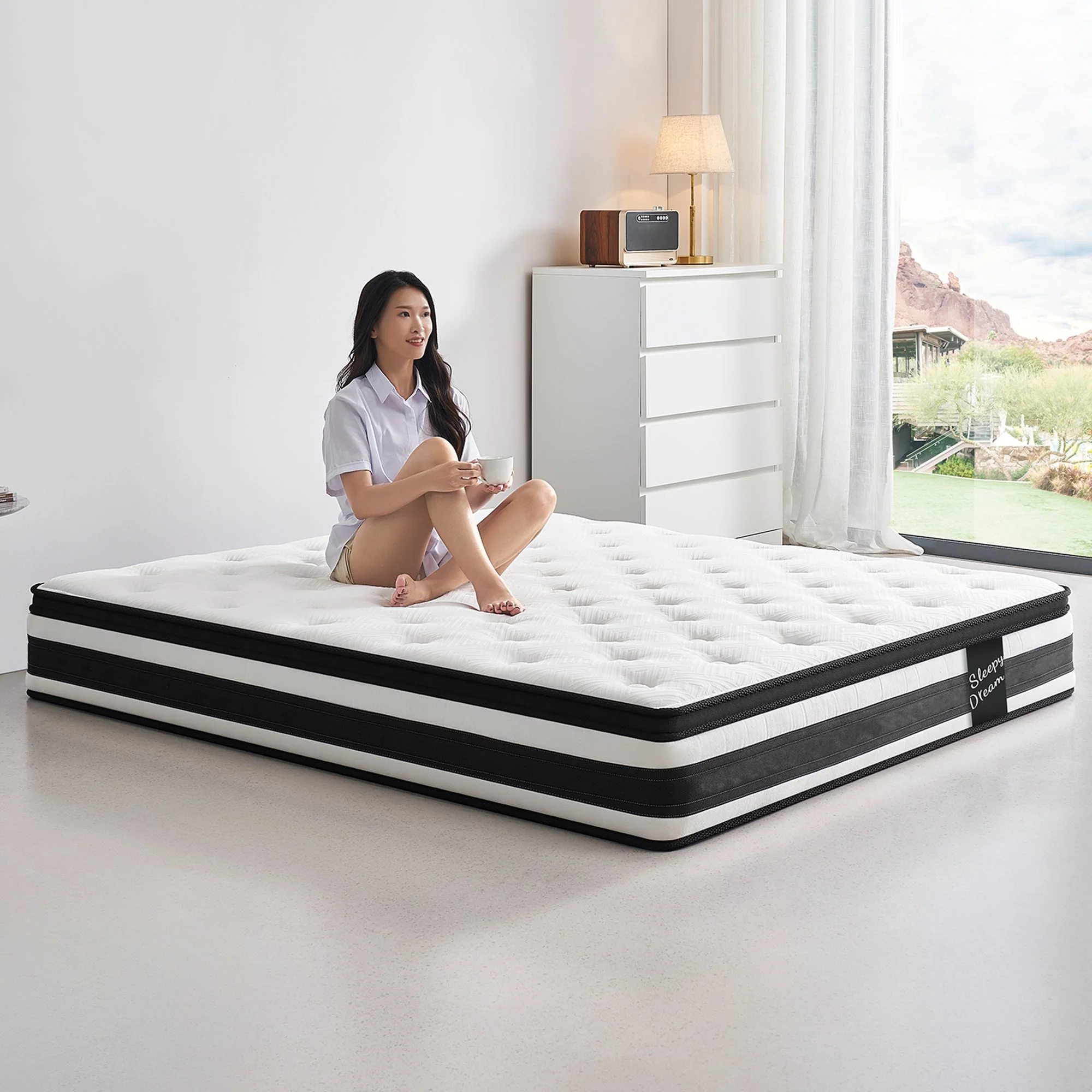 Full Size Hybrid Mattress Breathable Cool Knitted Fabric Cover Soft Memory Foam Individual Pocket Spring CetriPUR-US - Image 6