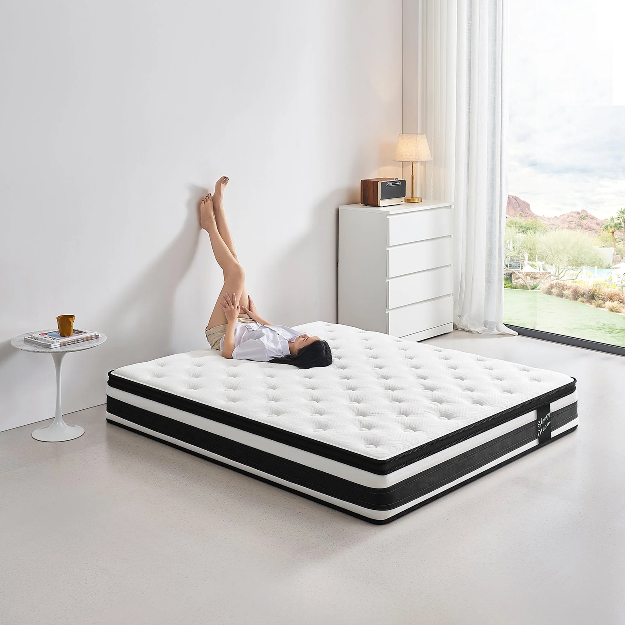 Full Size Hybrid Mattress Breathable Cool Knitted Fabric Cover Soft Memory Foam Individual Pocket Spring CetriPUR-US - Image 7