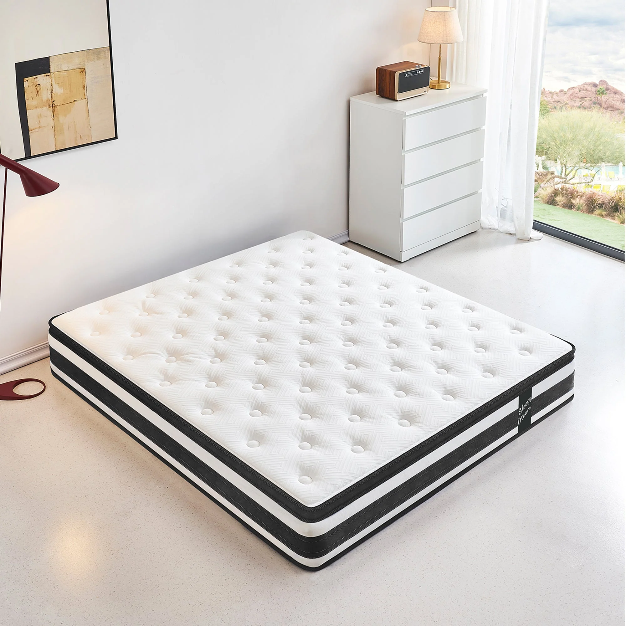 Full Size Hybrid Mattress Breathable Cool Knitted Fabric Cover Soft Memory Foam Individual Pocket Spring CetriPUR-US - Image 8