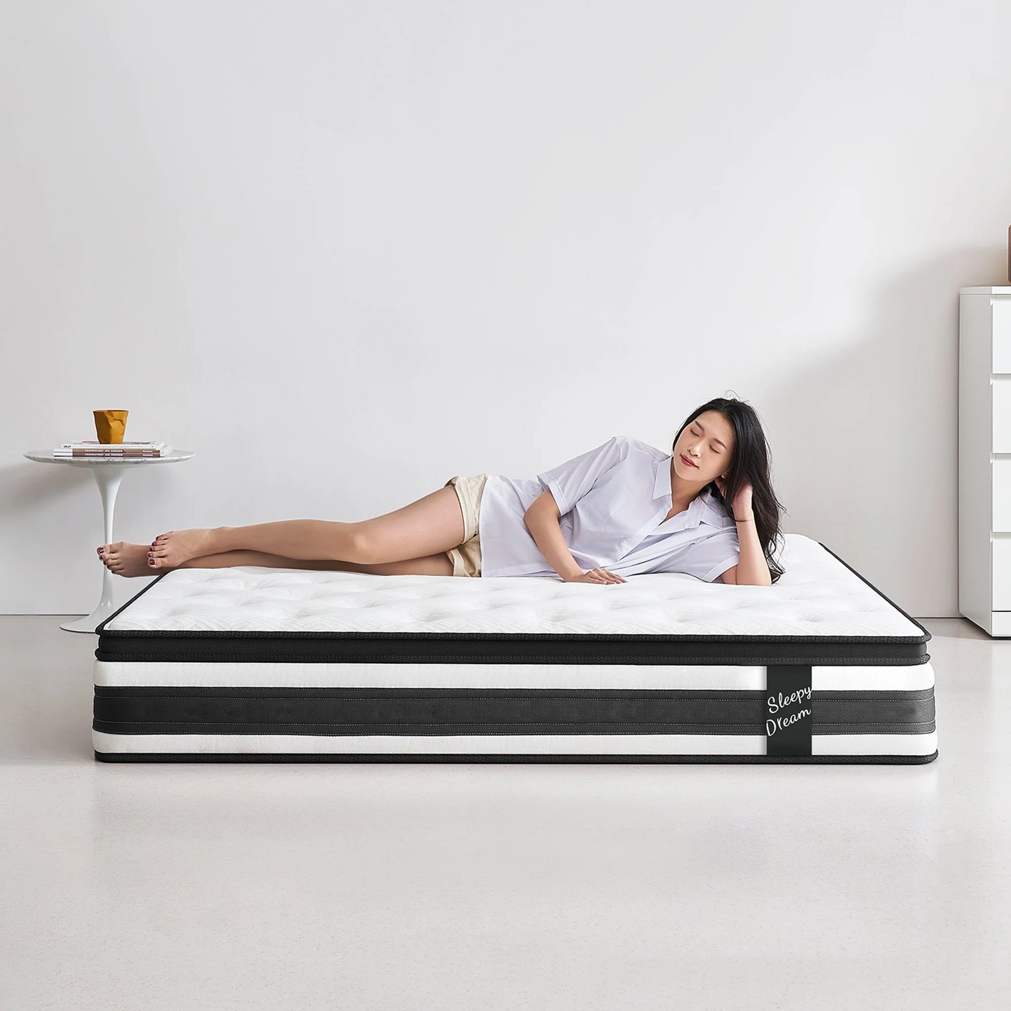 Full Size Hybrid Mattress Breathable Cool Knitted Fabric Cover Soft Memory Foam Individual Pocket Spring CetriPUR-US - Image 9