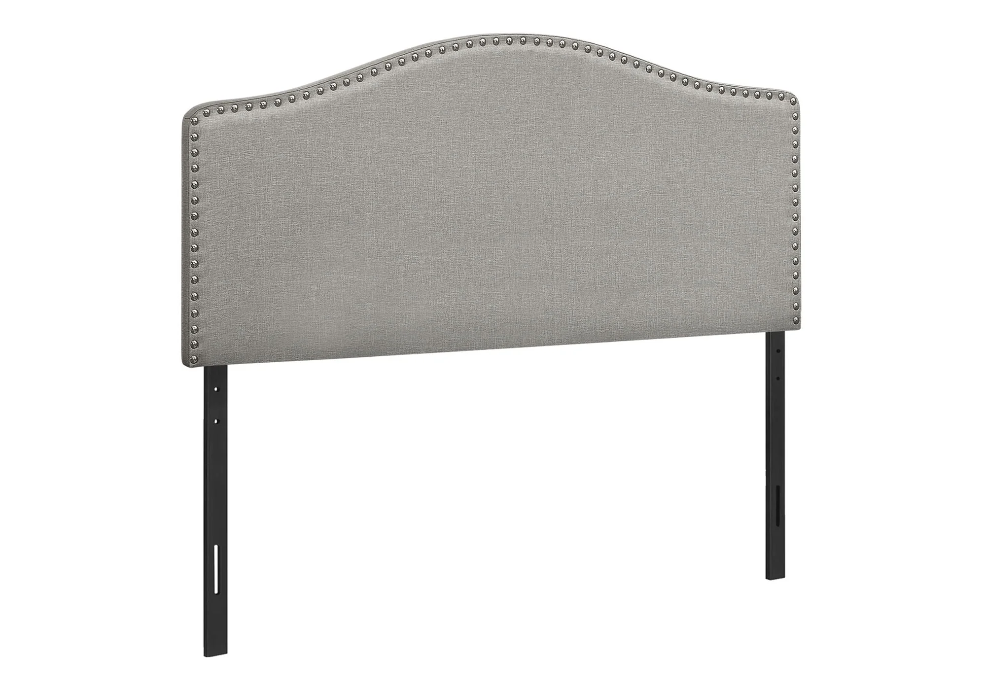 Full Size Upholstered Bed Headboard - Gray Transitional Style - Image 3