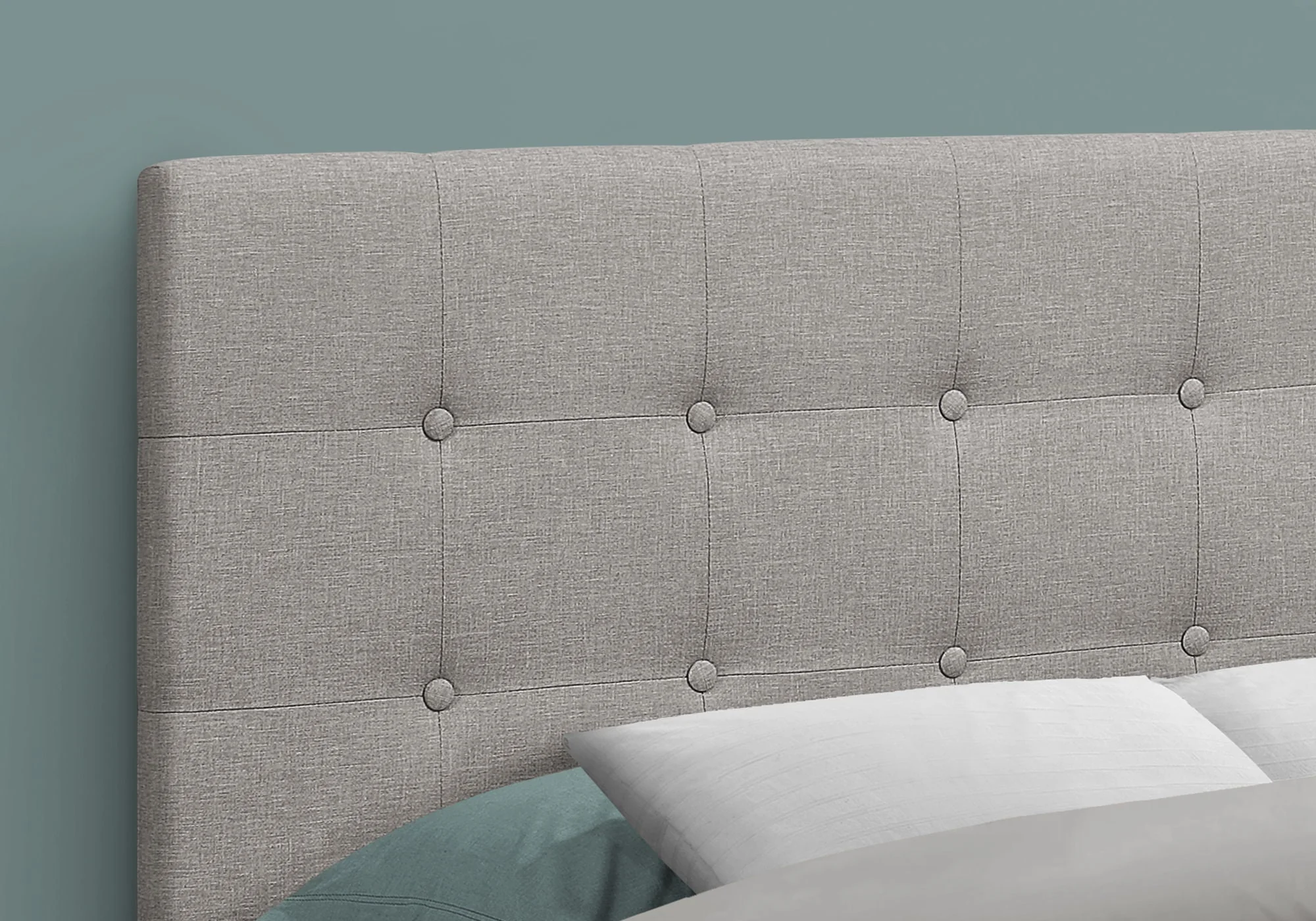 Full Size Upholstered Headboard Only, Transitional - Gray - Image 3