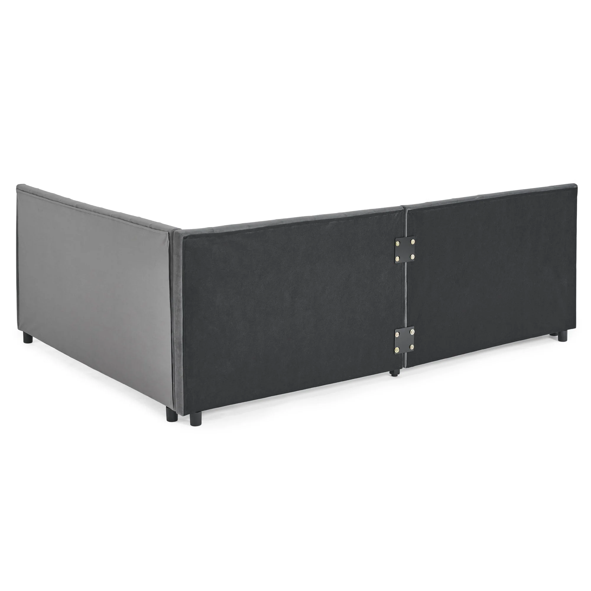 Full Size Upholstered Tufted Bed Frame with Two Drawers - Image 18