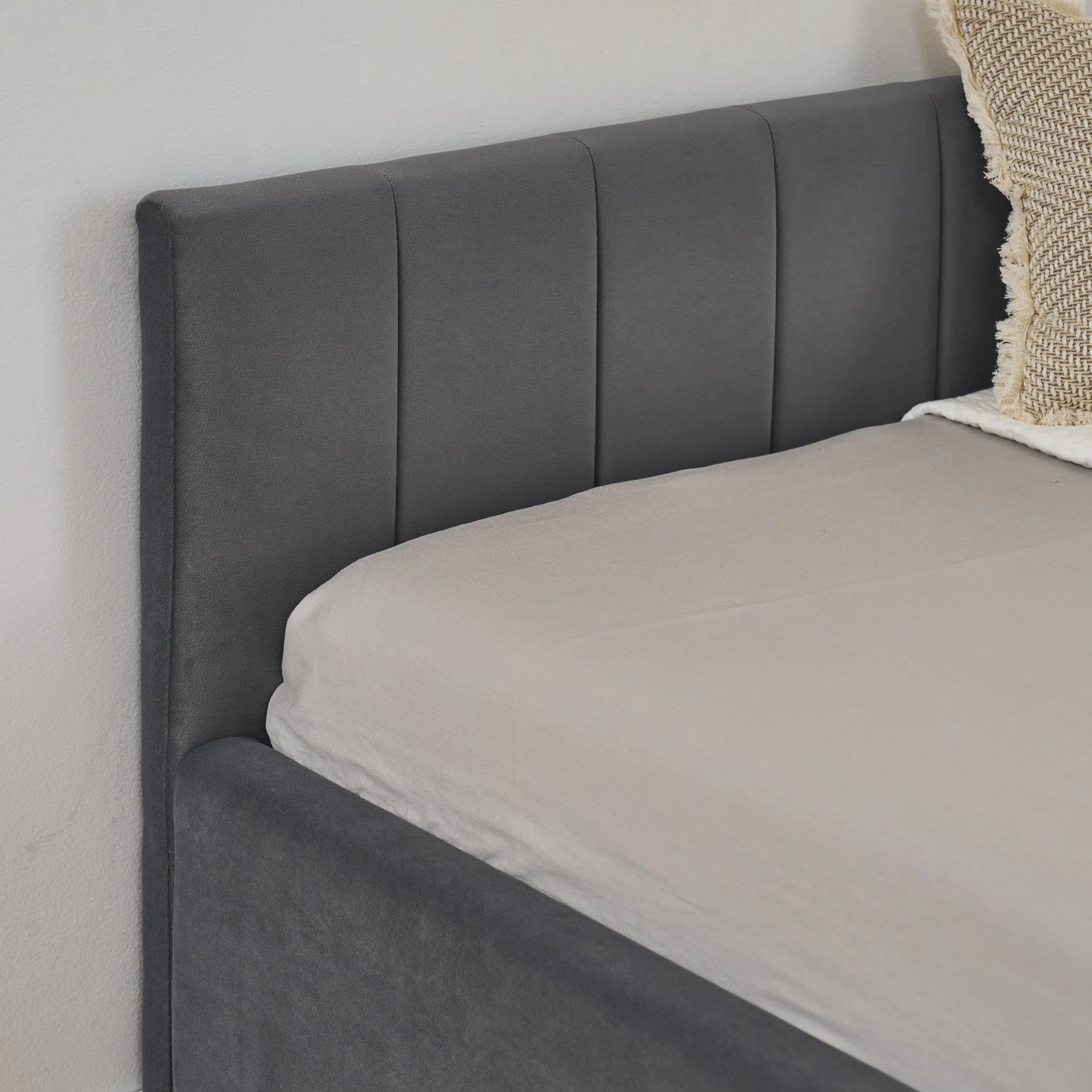 Full Size Upholstered Tufted Bed Frame with Two Drawers - Image 8