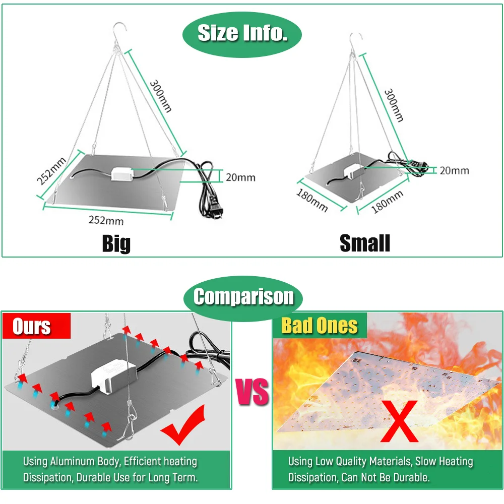 Full Spectrum LED Grow Light 1000W 2000W Panel for Indoor Plants Veg Flower - Image 5