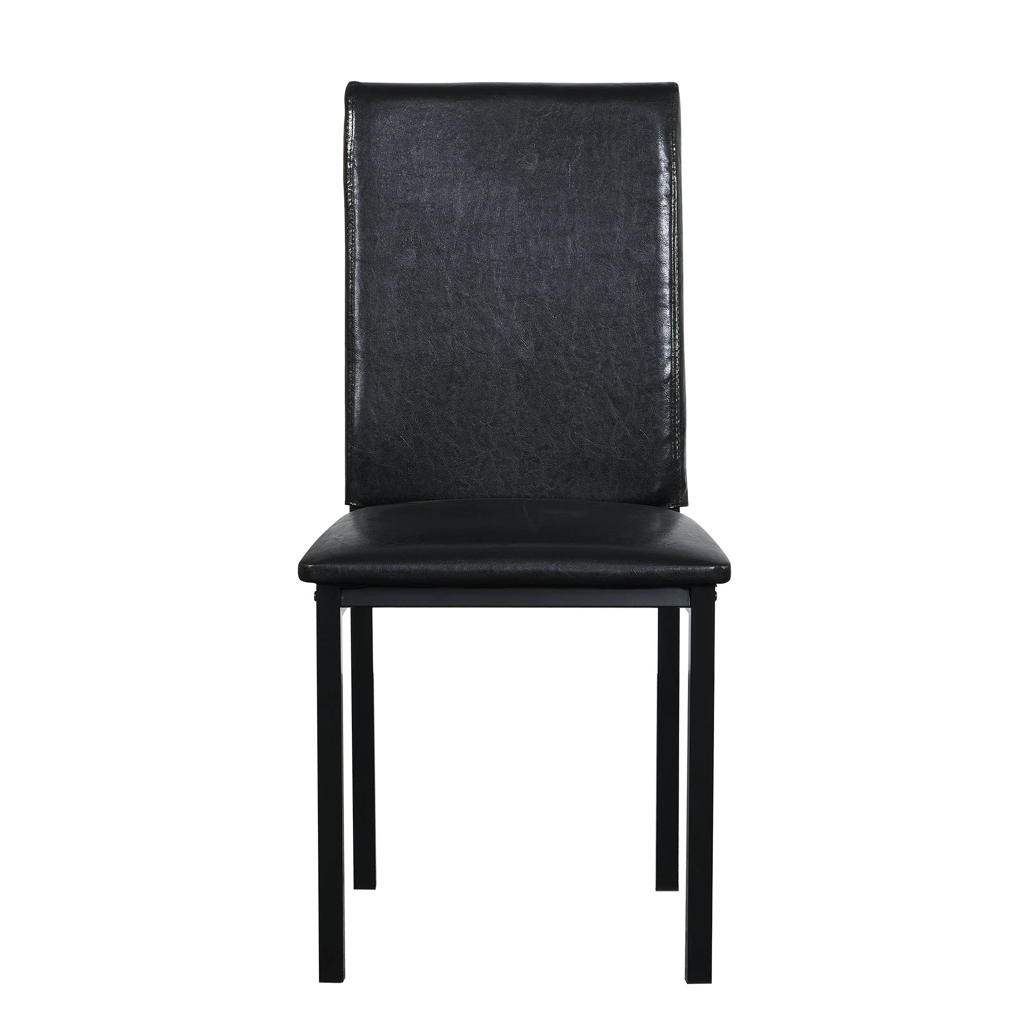 Furniture 5 Piece Metal Dinette Set with Faux Marble Top - Black - Image 10