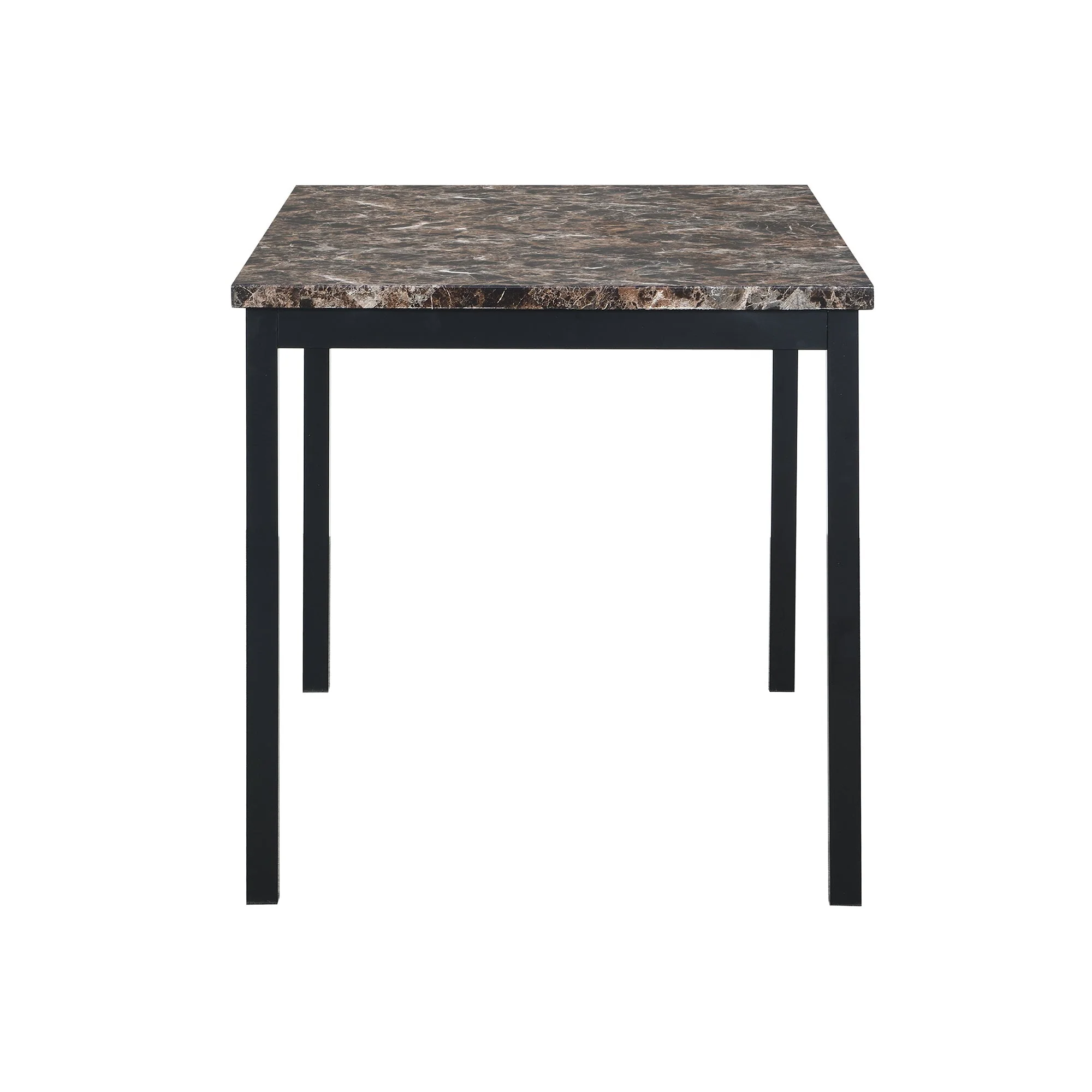 Furniture 5 Piece Metal Dinette Set with Faux Marble Top - Black - Image 7