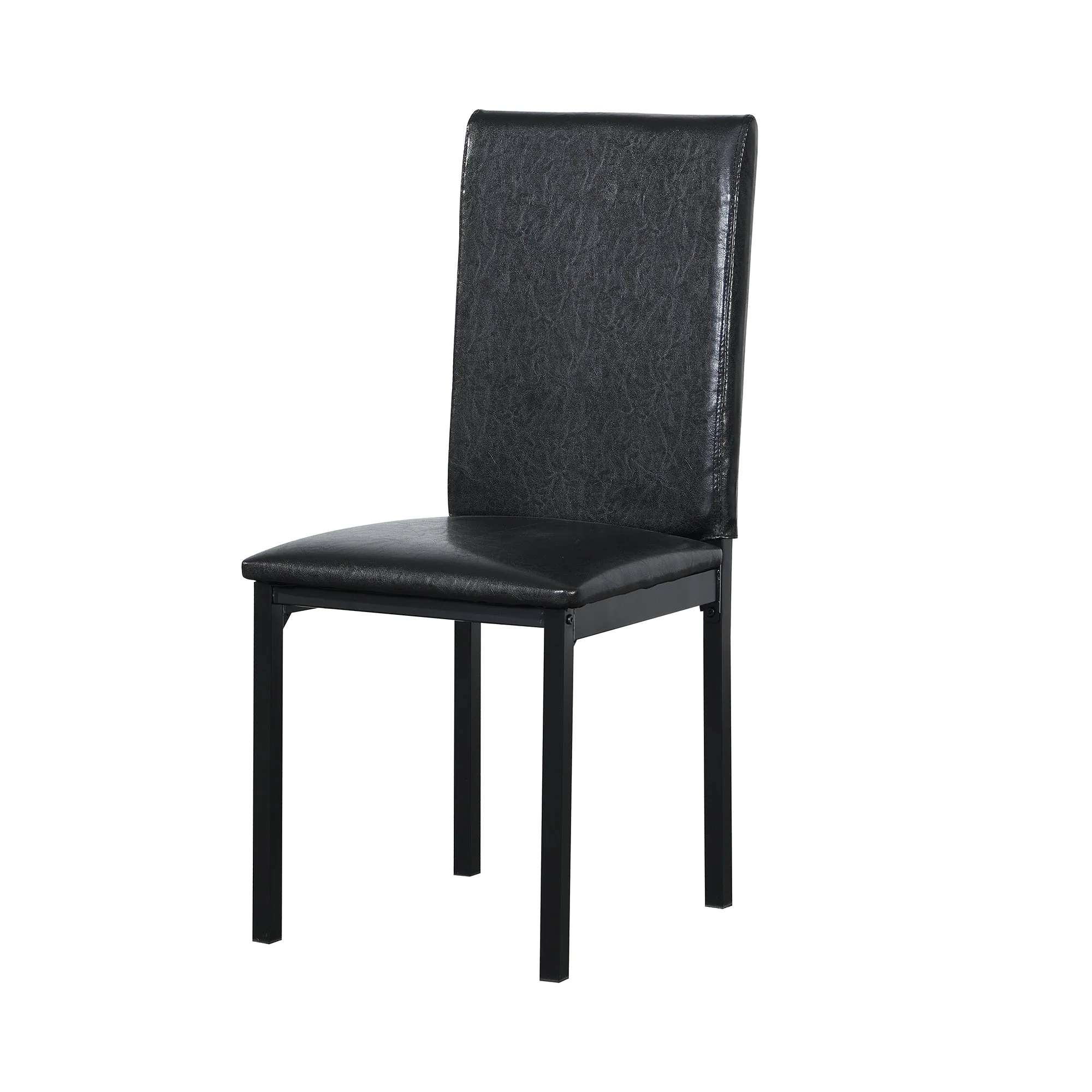 Furniture 5 Piece Metal Dinette Set with Faux Marble Top - Black - Image 9