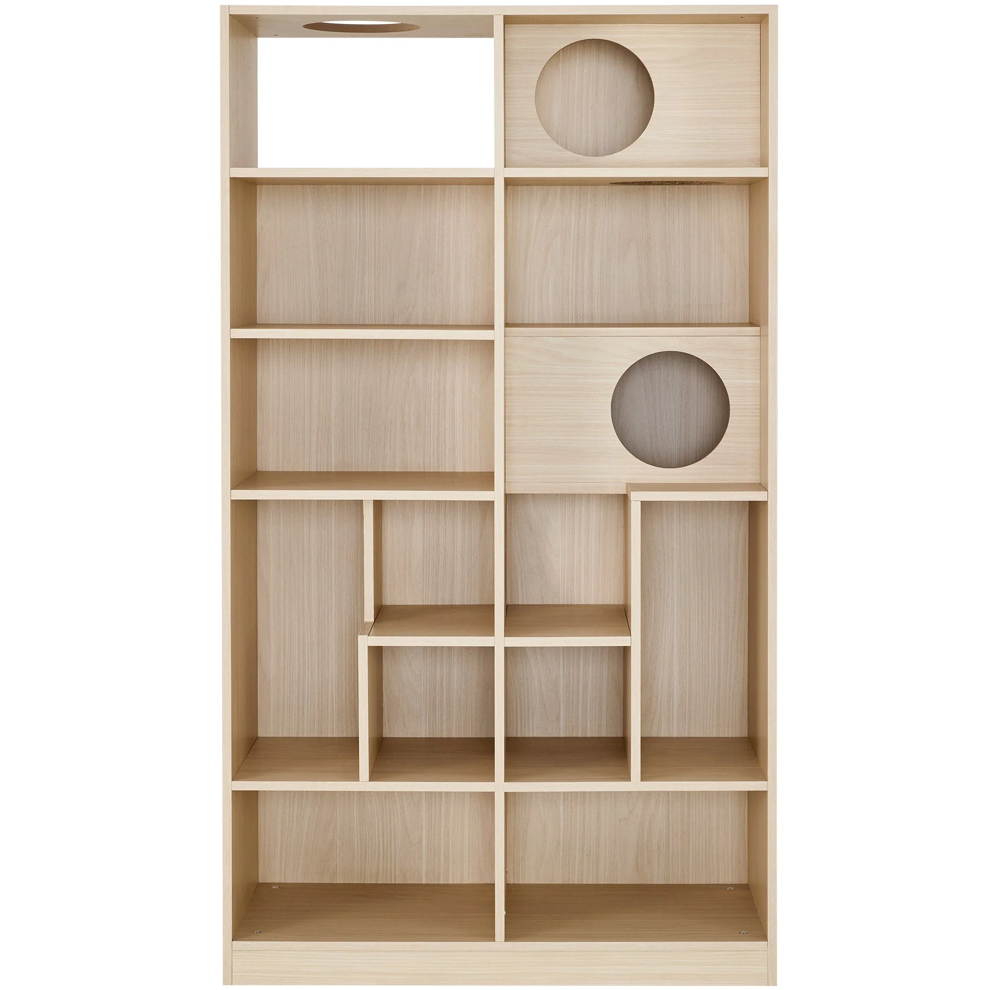 Furniture Style Cat Bookcase Cat Tree Shelves Natural Particle Board MDF 63.5 Inch - Image 7