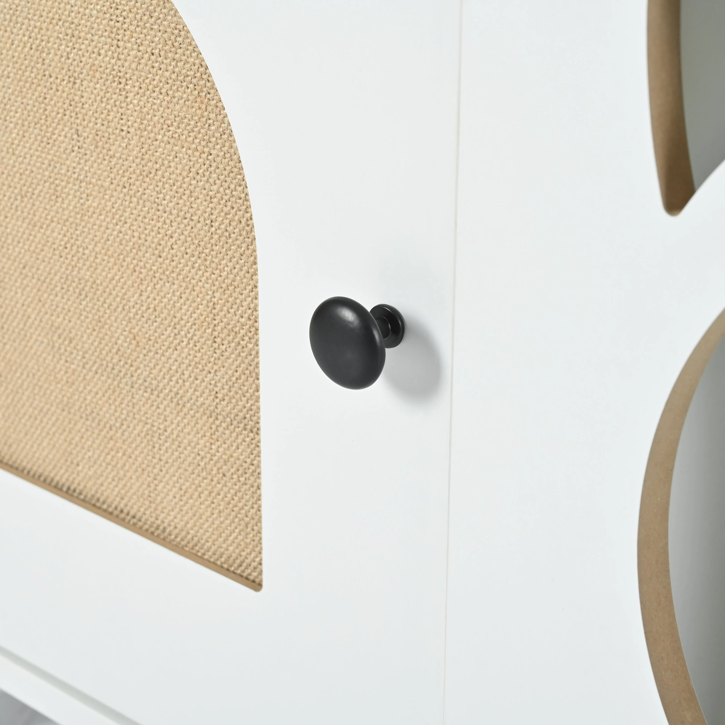Furniture Style Cat Cabinet Cream White Cat Litter Box - Image 9