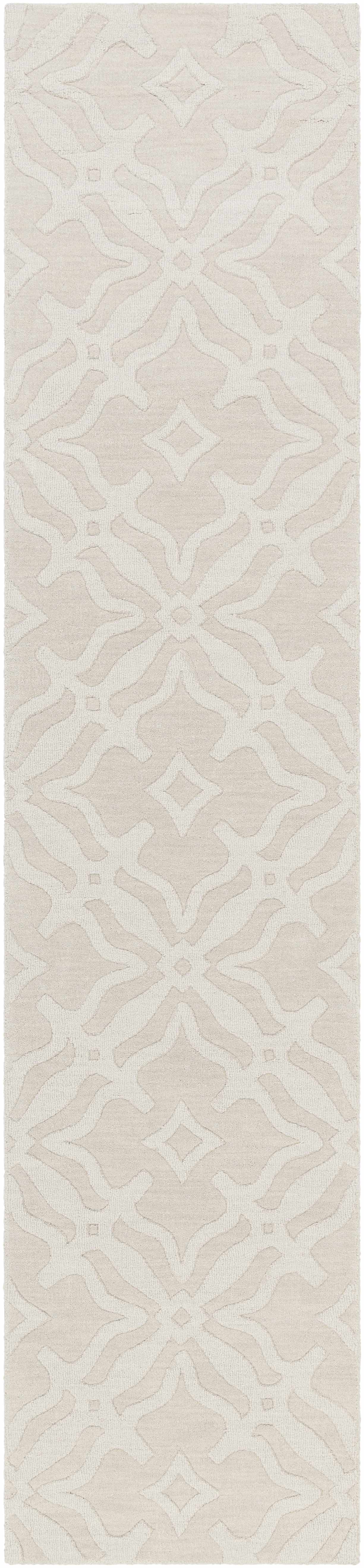 Fyffe Embossed Beige Wool Area Rug - Image 10