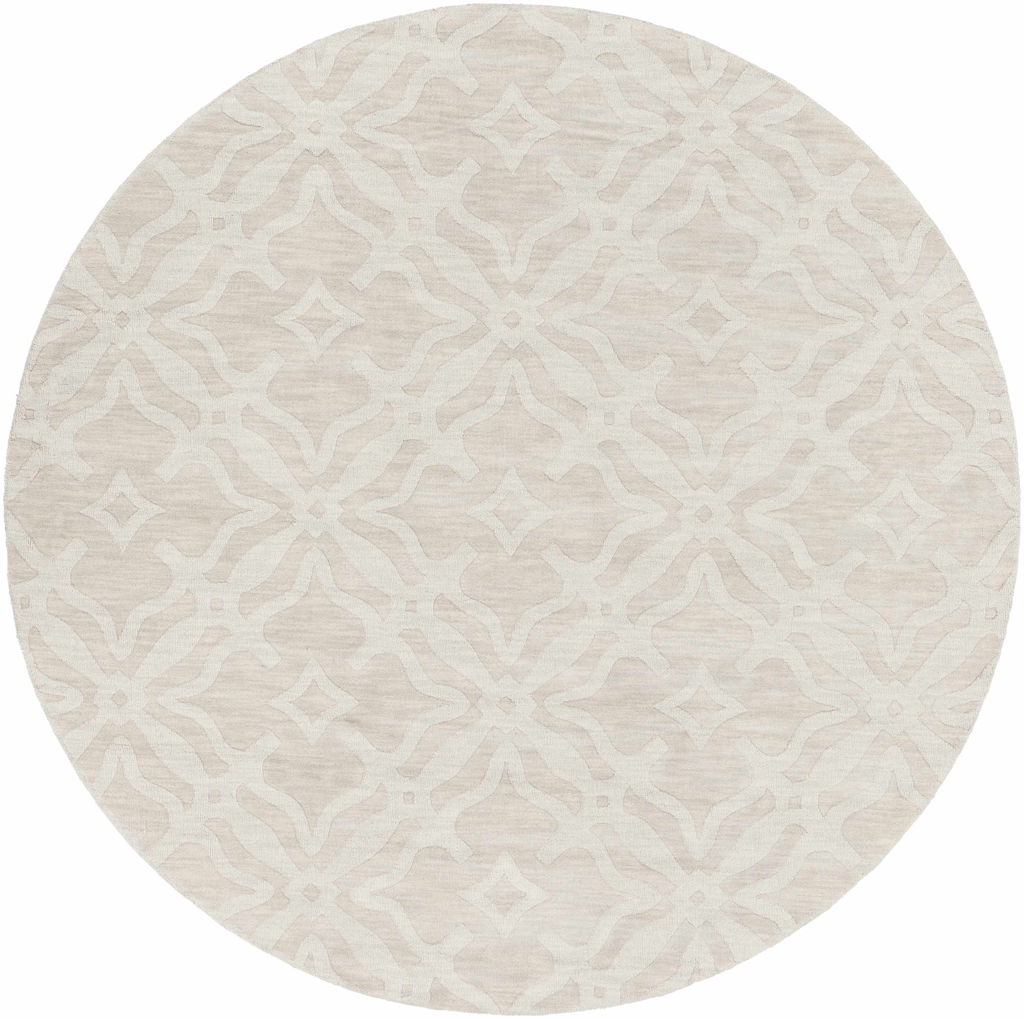 Fyffe Embossed Beige Wool Area Rug - Image 11