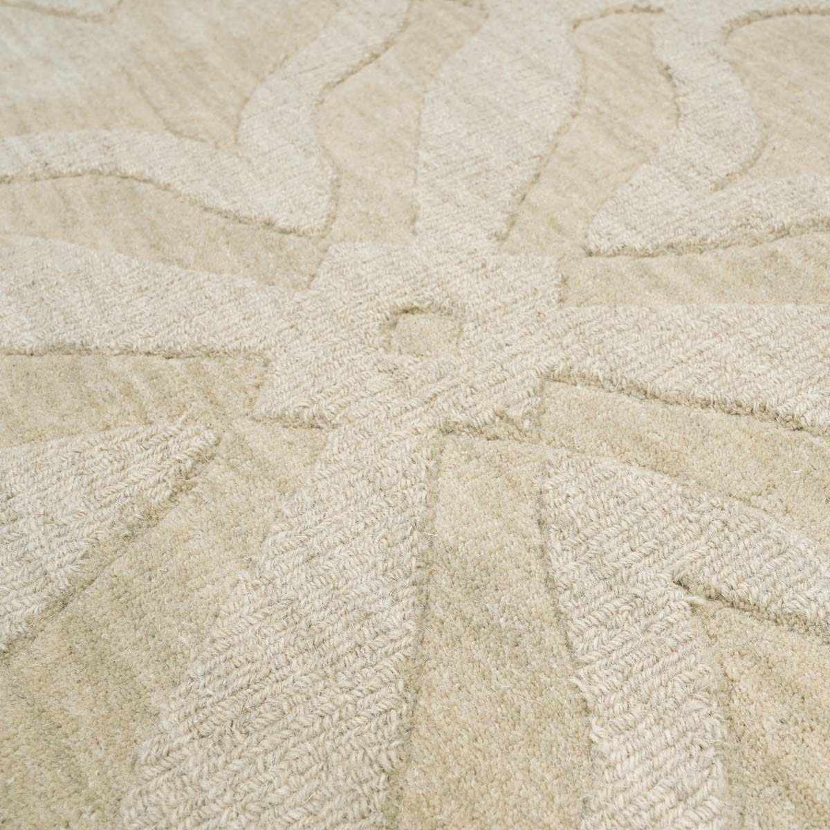 Fyffe Embossed Beige Wool Area Rug - Image 13