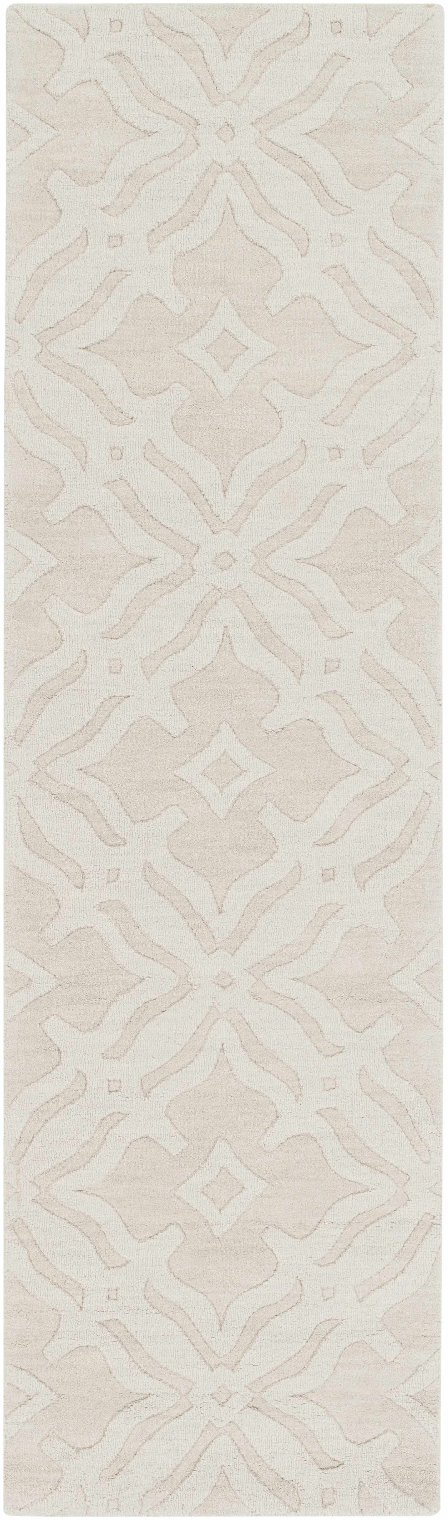Fyffe Embossed Beige Wool Area Rug - Image 14