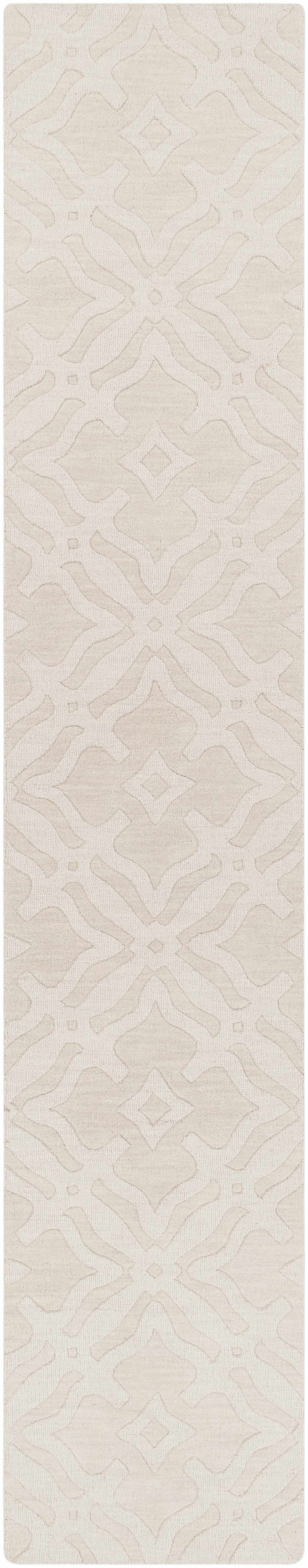 Fyffe Embossed Beige Wool Area Rug - Image 16