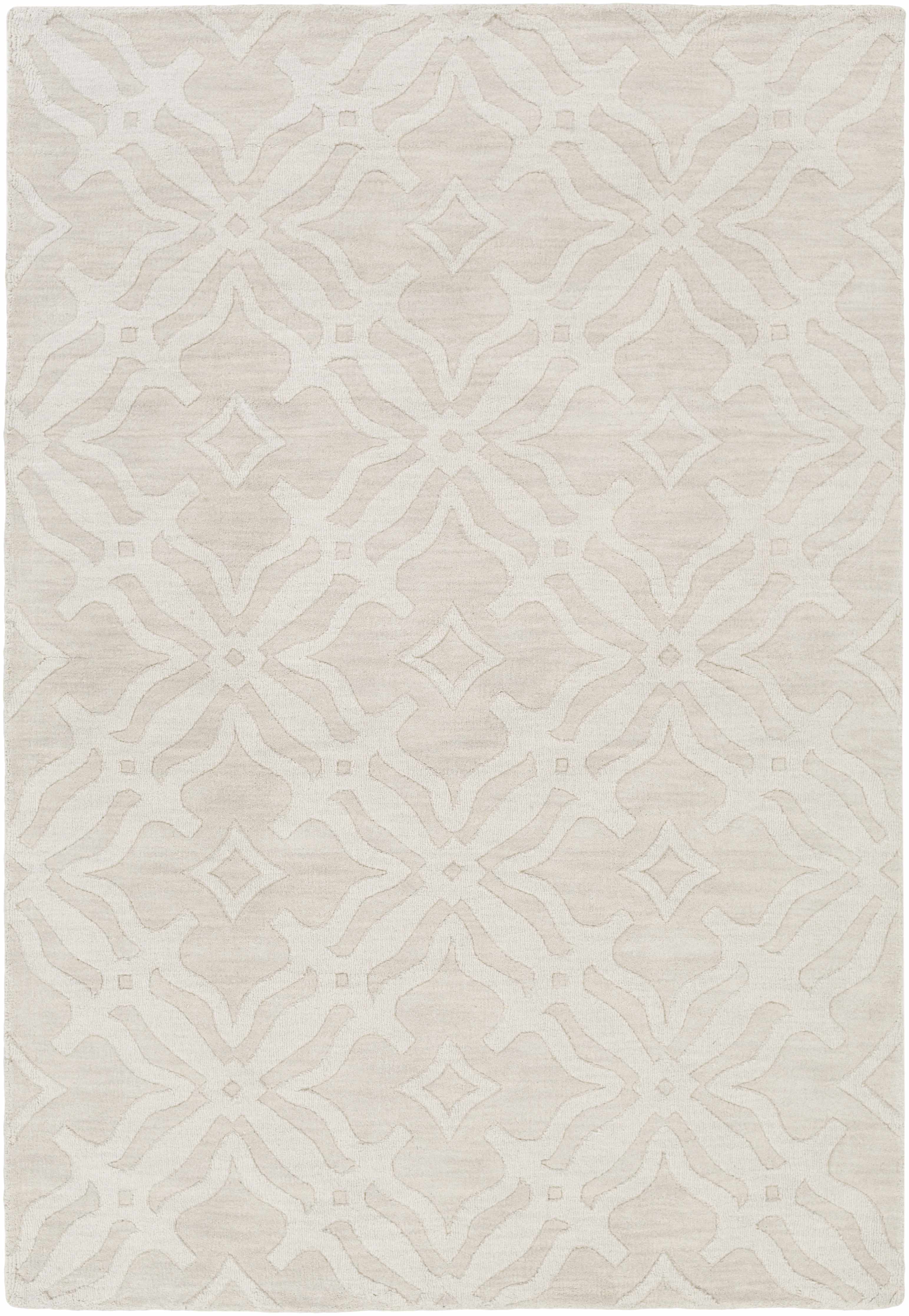 Fyffe Embossed Beige Wool Area Rug - Image 17