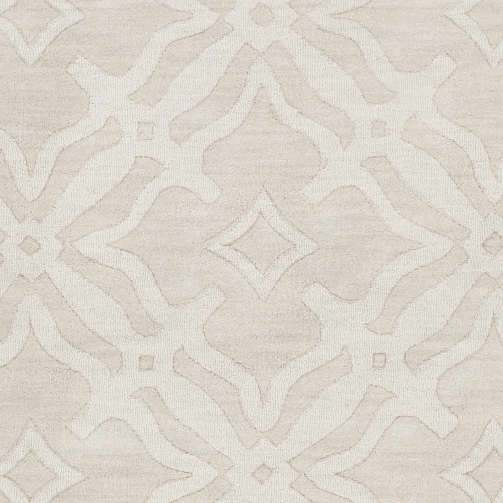 Fyffe Embossed Beige Wool Area Rug - Image 8