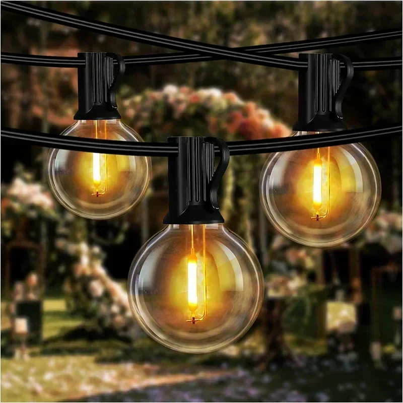 G40 Solar String Lights Outdoor 8 Modes Globe Bulb Waterproof Patio Garden Decor - Image 7