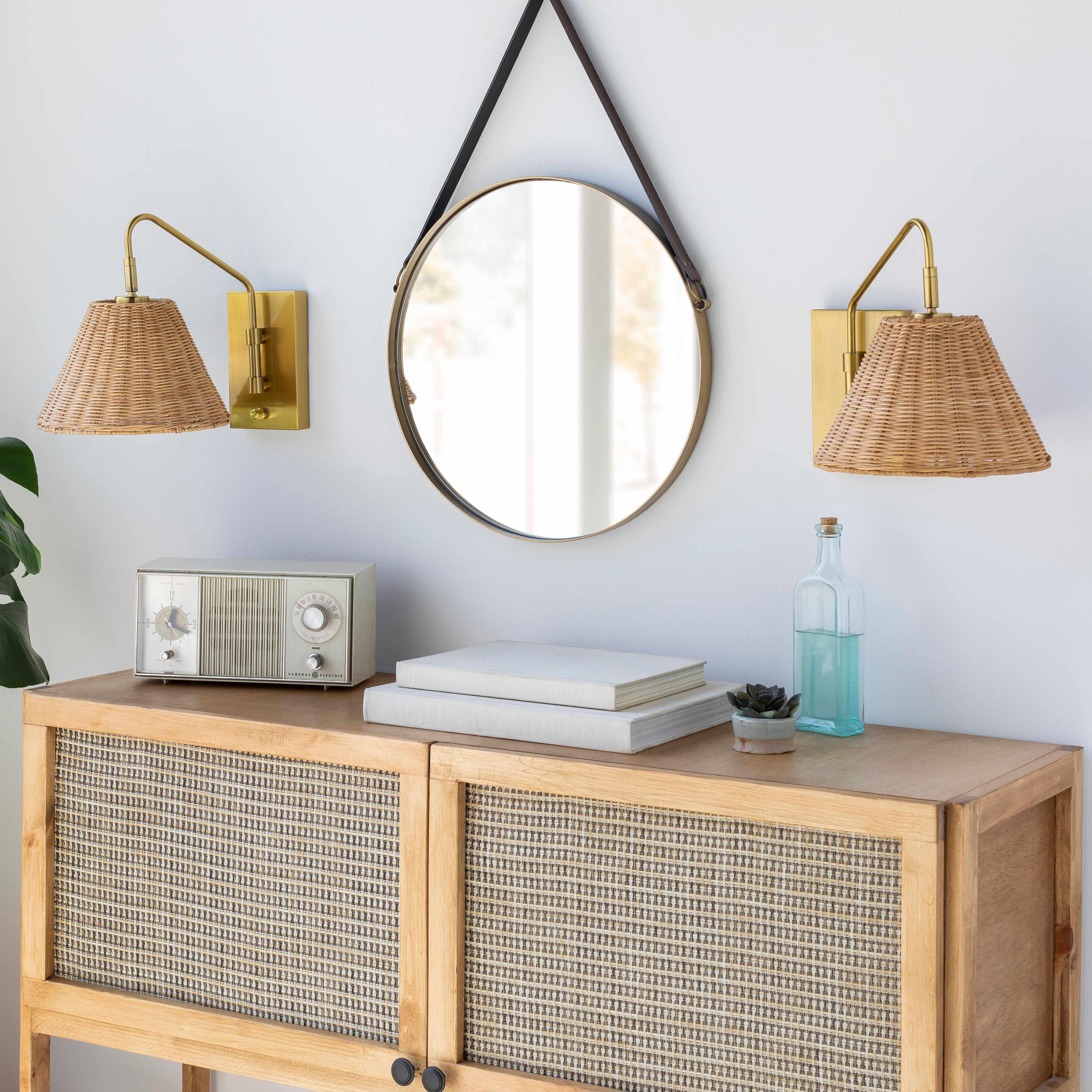 Gabas Gold Iron Rattan Wall Sconces - Image 10