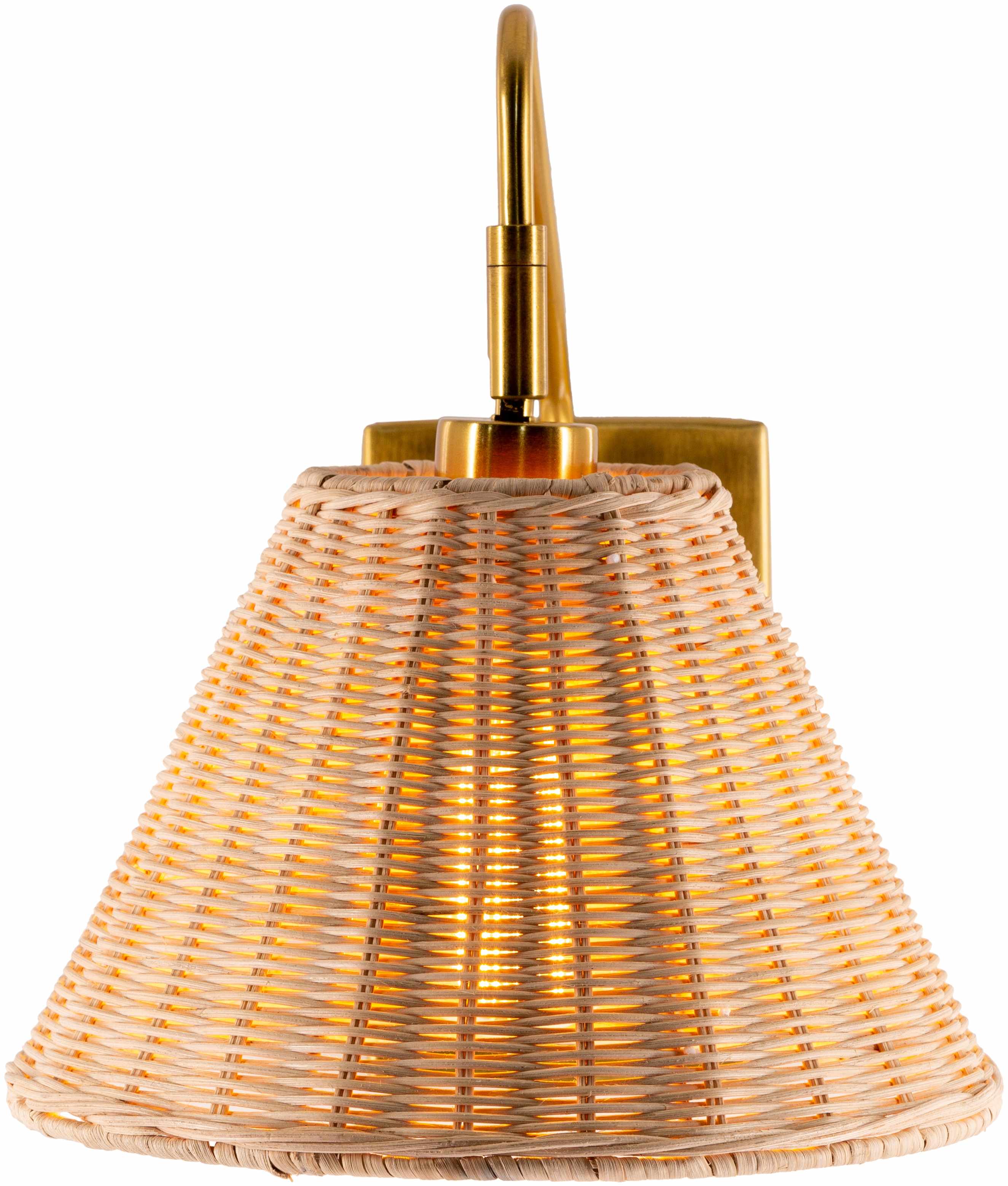 Gabas Gold Iron Rattan Wall Sconces - Image 14