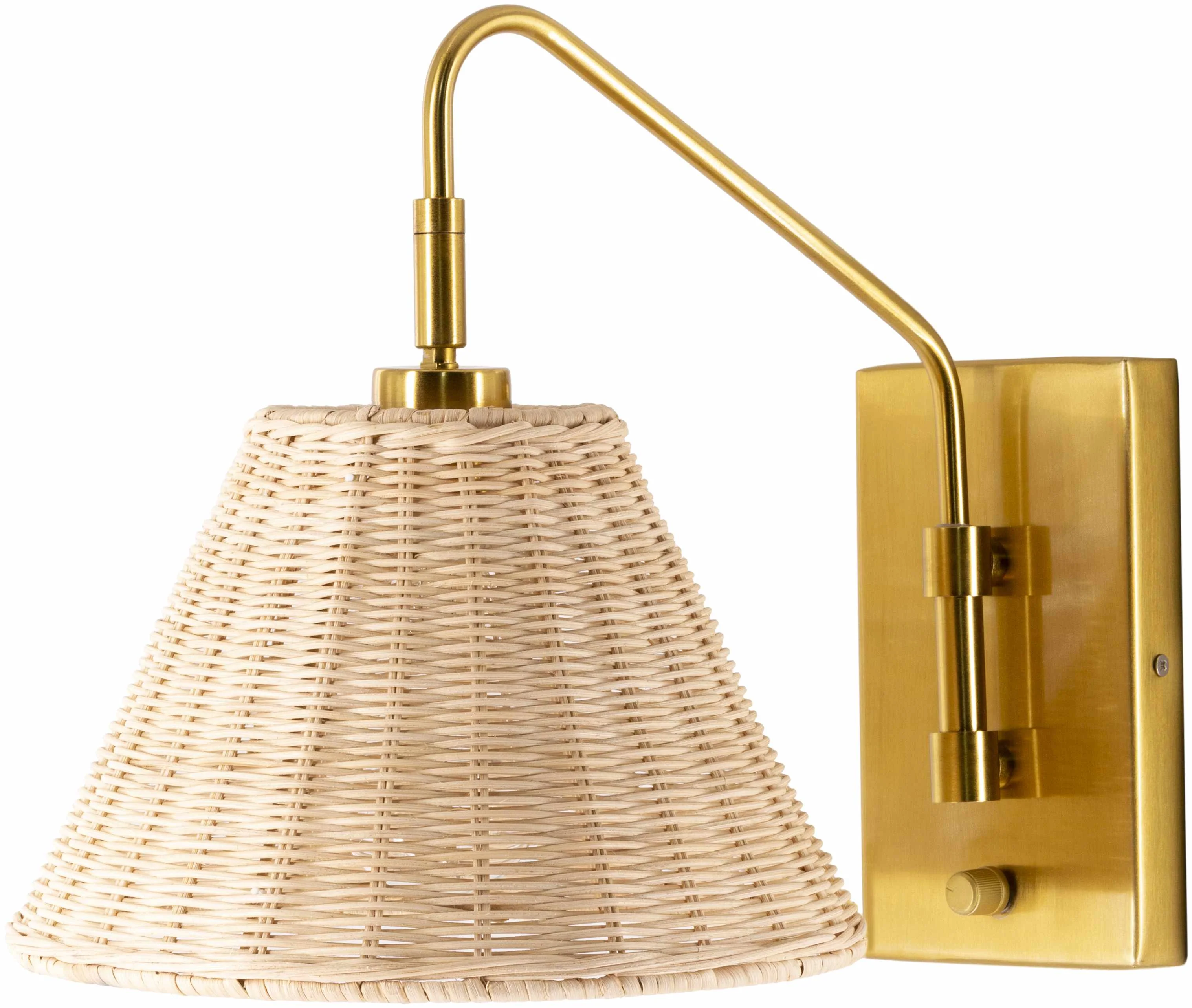 Gabas Gold Iron Rattan Wall Sconces - Image 5