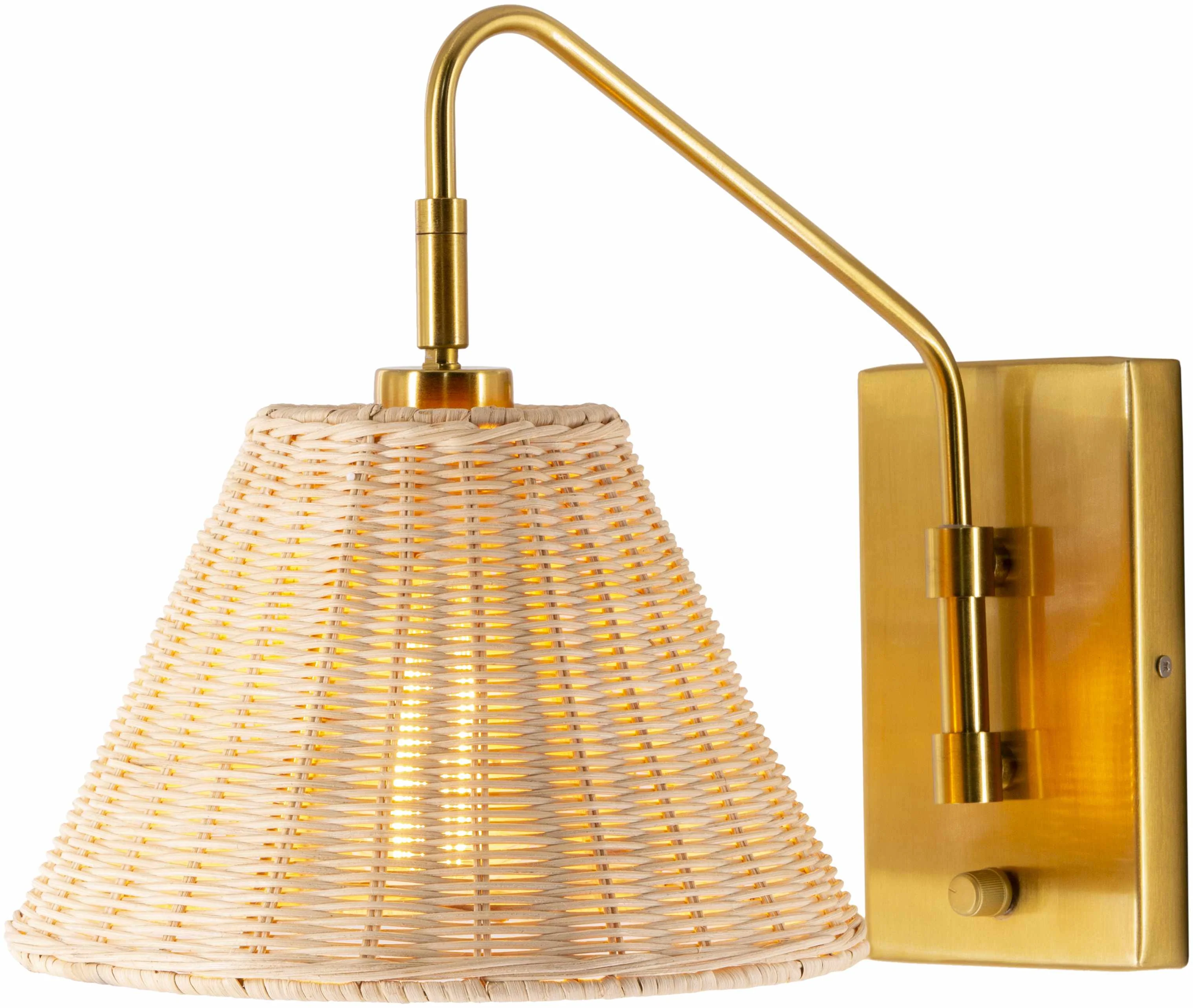 Gabas Gold Iron Rattan Wall Sconces - Image 6