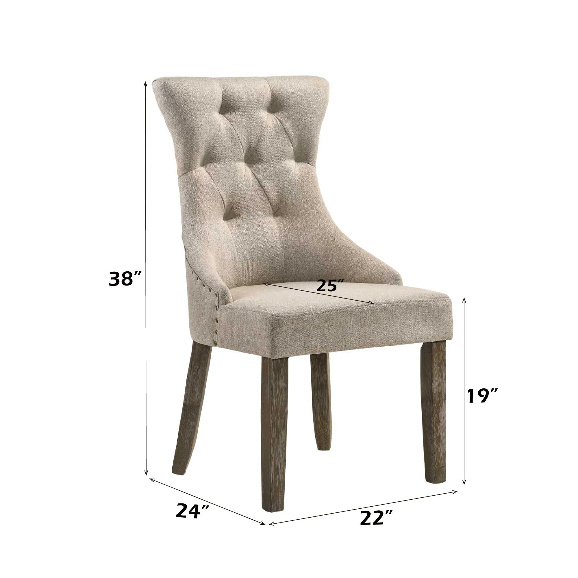 Gabrian - Two Tone Reclaimed Side Chair (Set of 2) - Beige / Gray - Image 2