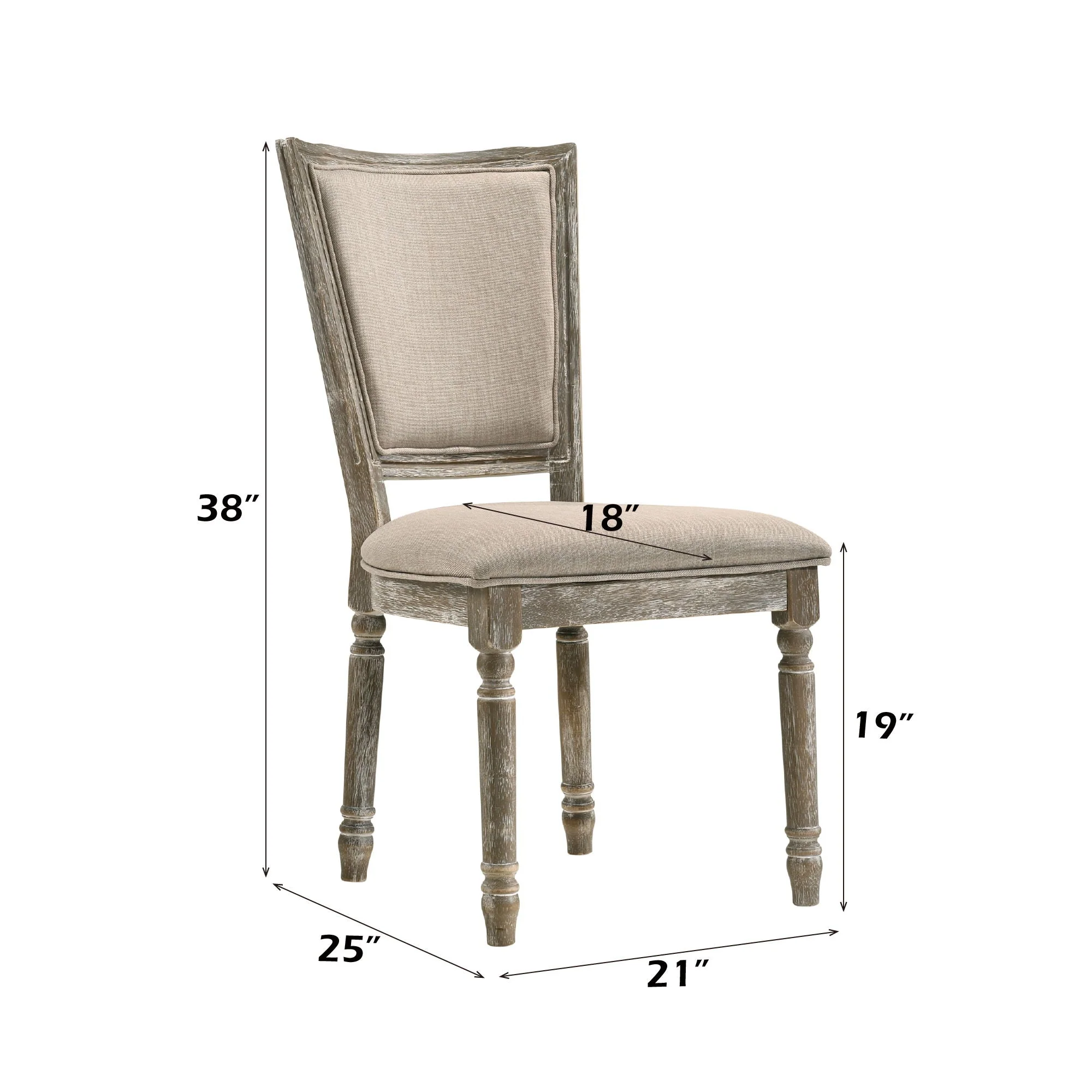 Gabrian - Two Tone, Reclaimed Side Chair (Set of 2) - Beige / Gray - Image 2