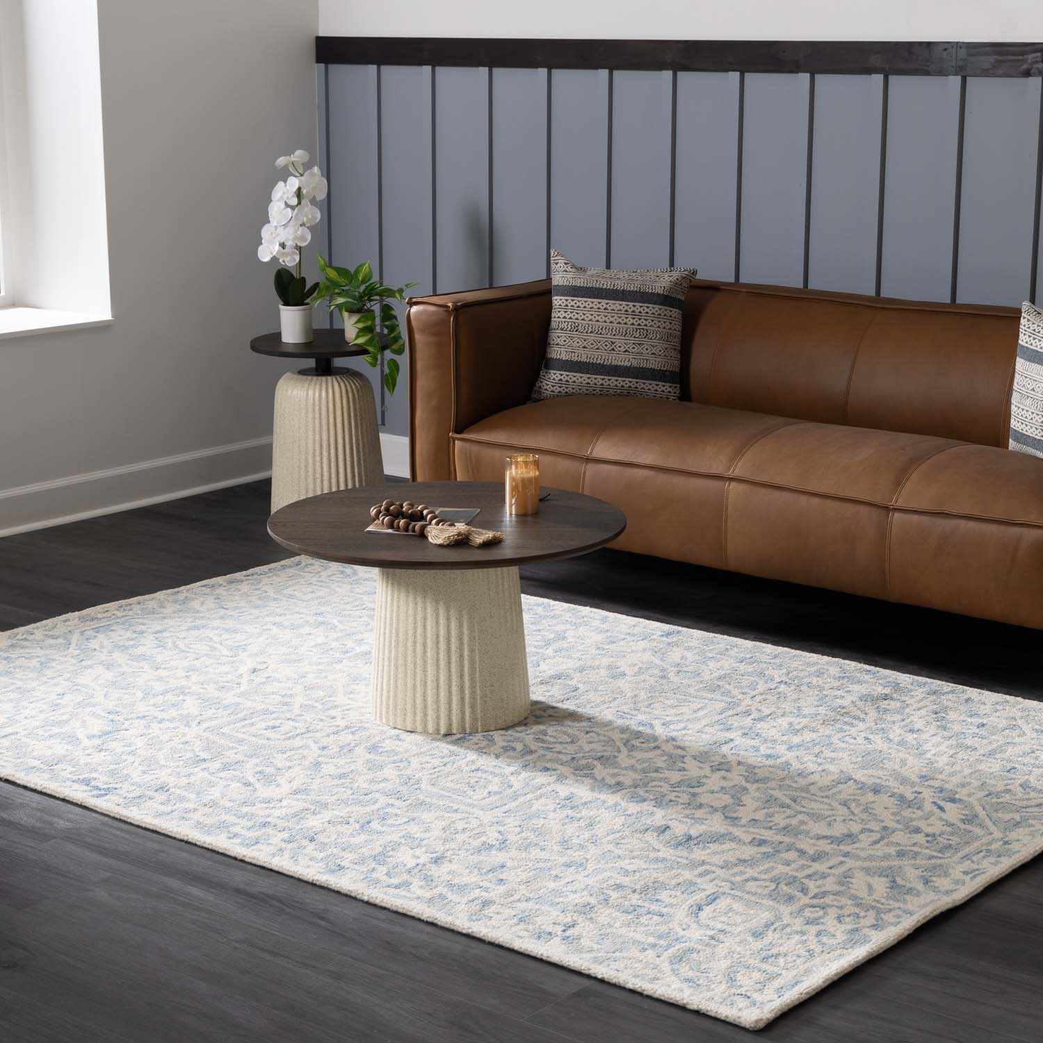 Gagebrook Blue Wool Area Rug - Image 2