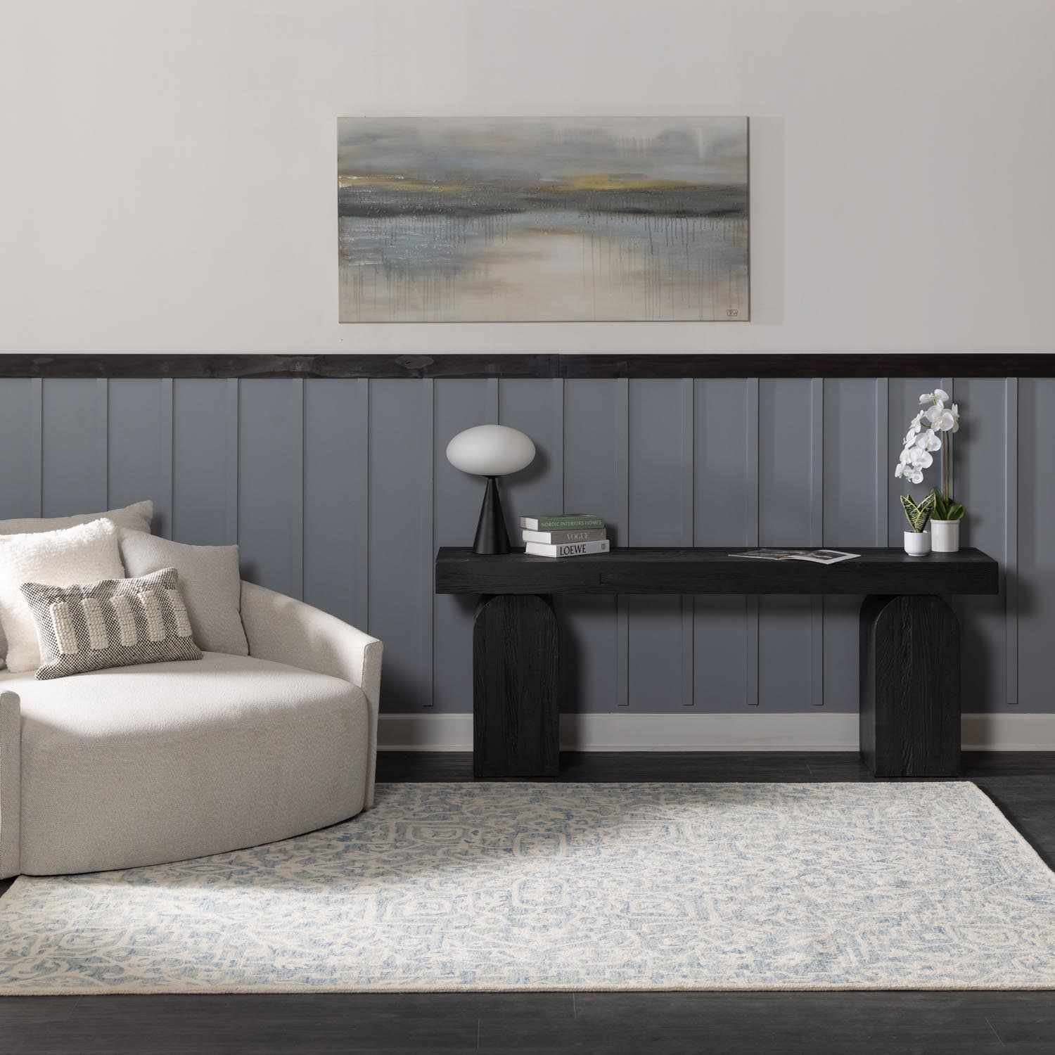 Gagebrook Blue Wool Area Rug - Image 3