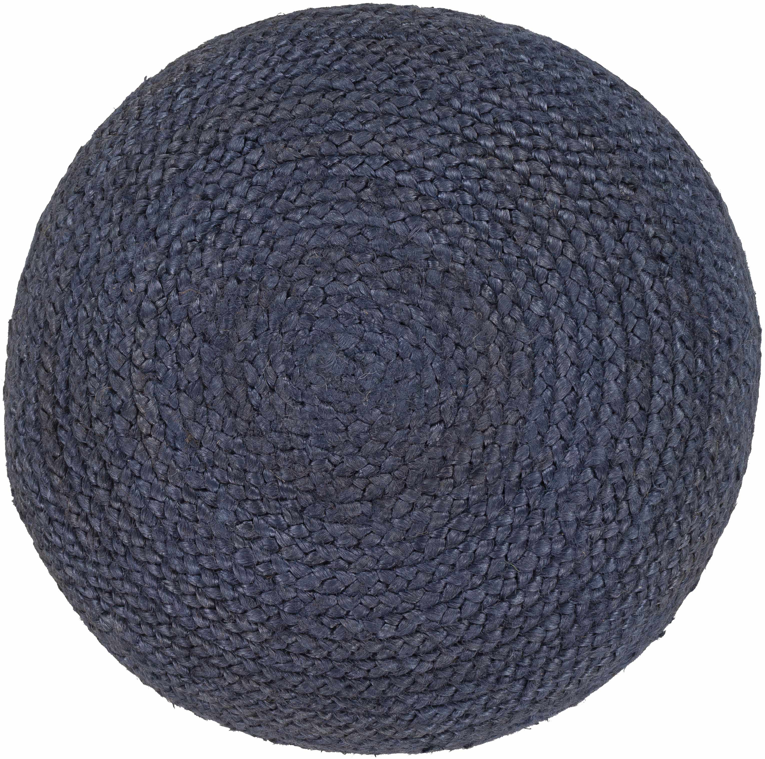 Gail Navy Jute Knitted Pouf - Image 5
