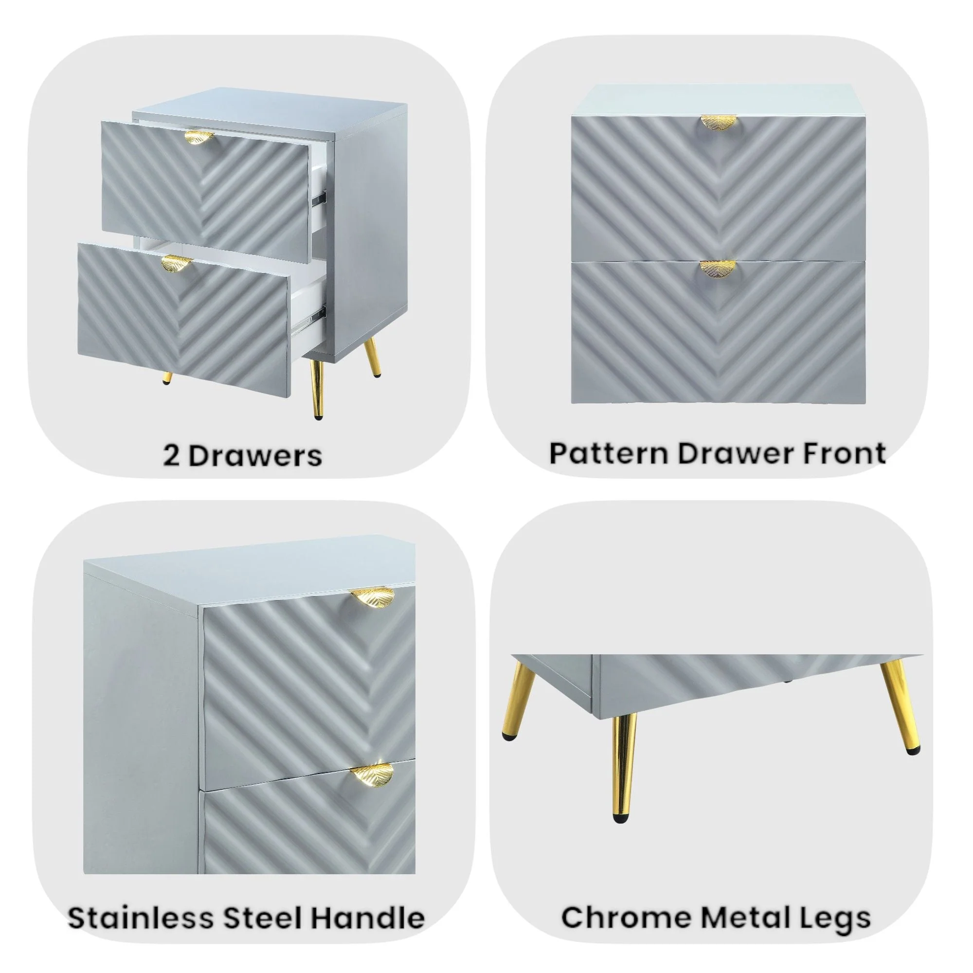 Gaines - High Gloss Nightstand - Image 4