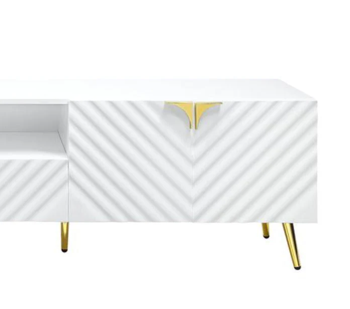 Gaines - High Gloss TV Stand - White - Image 2