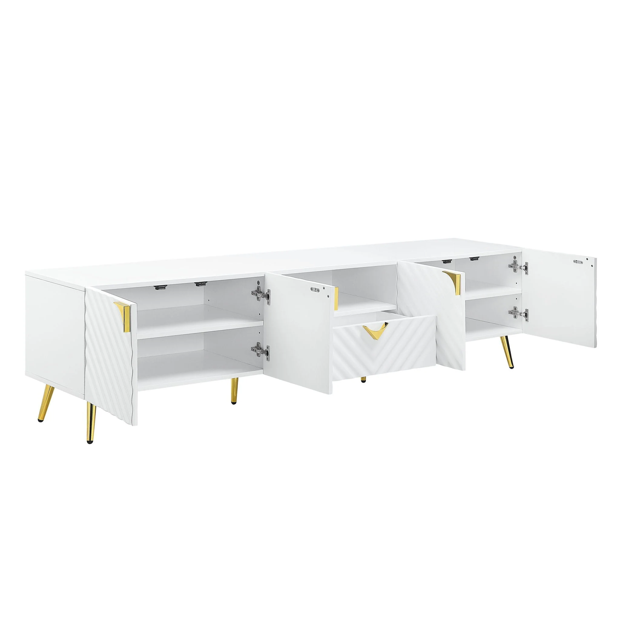 Gaines - High Gloss TV Stand - White - Image 3