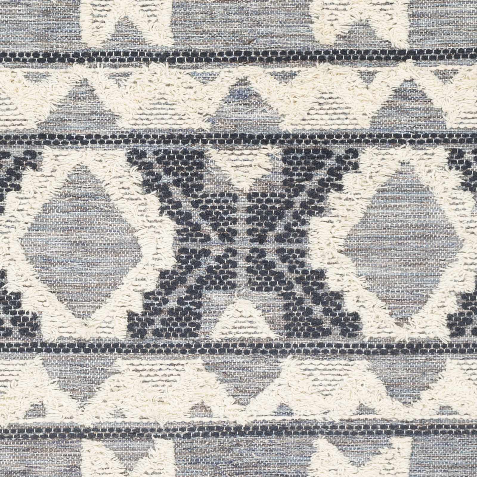 Gakona High-Low Cream&Blue Wool Rug - Clearance - Image 5