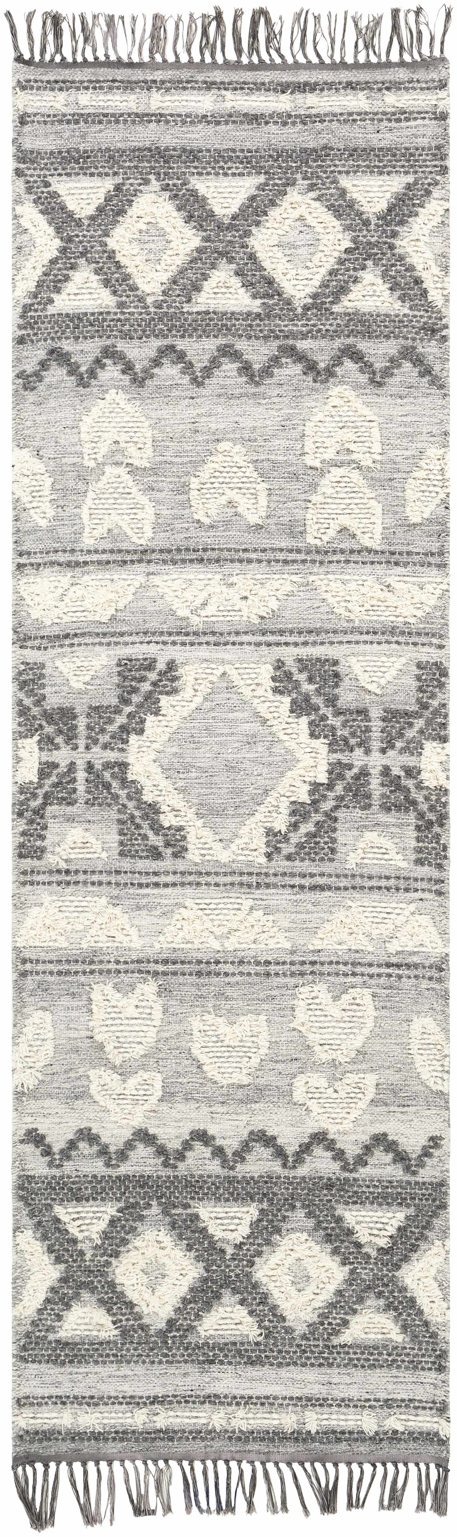 Gakona High-Low Cream&Charcoal Wool Rug - Clearance - Image 3