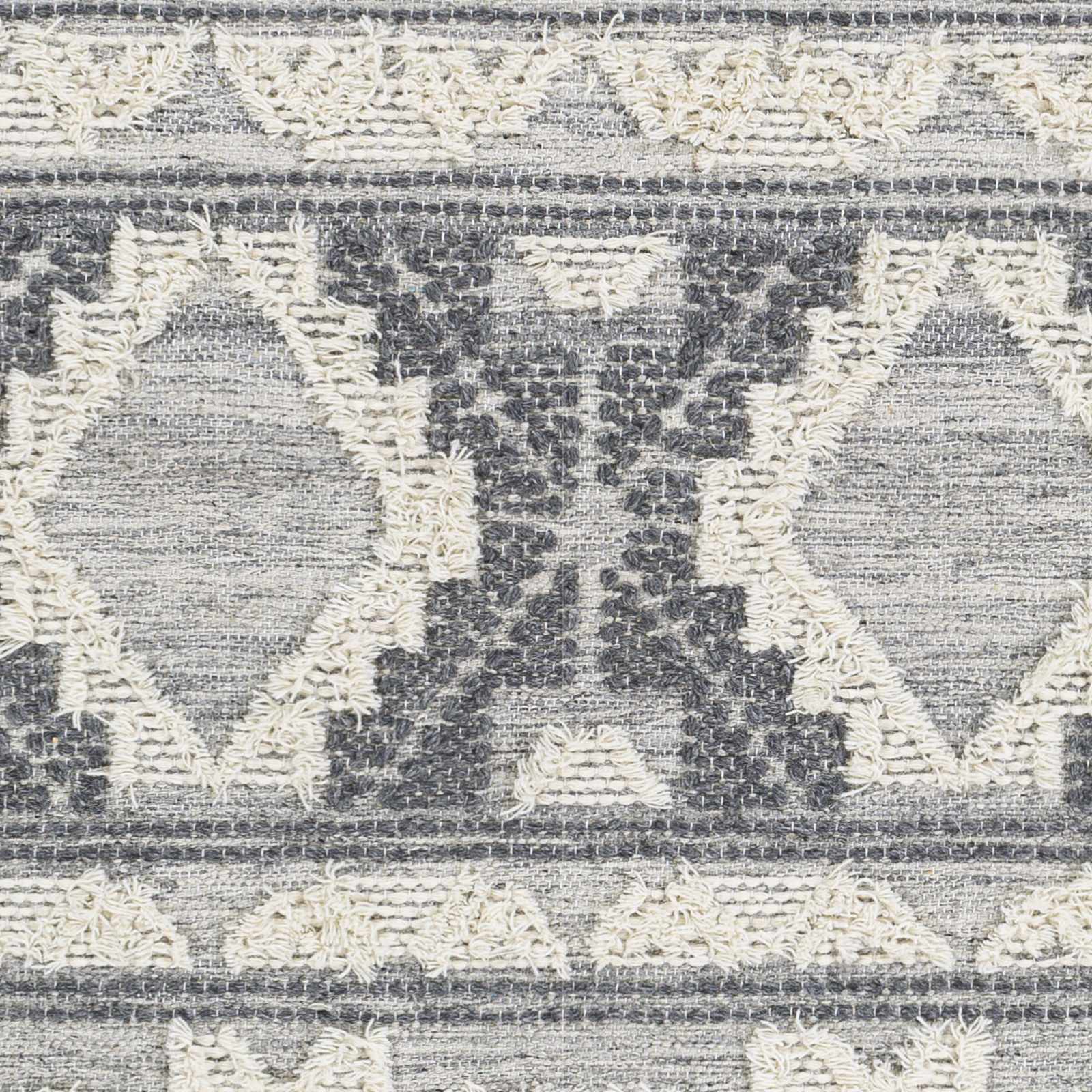 Gakona High-Low Cream&Charcoal Wool Rug - Clearance - Image 4