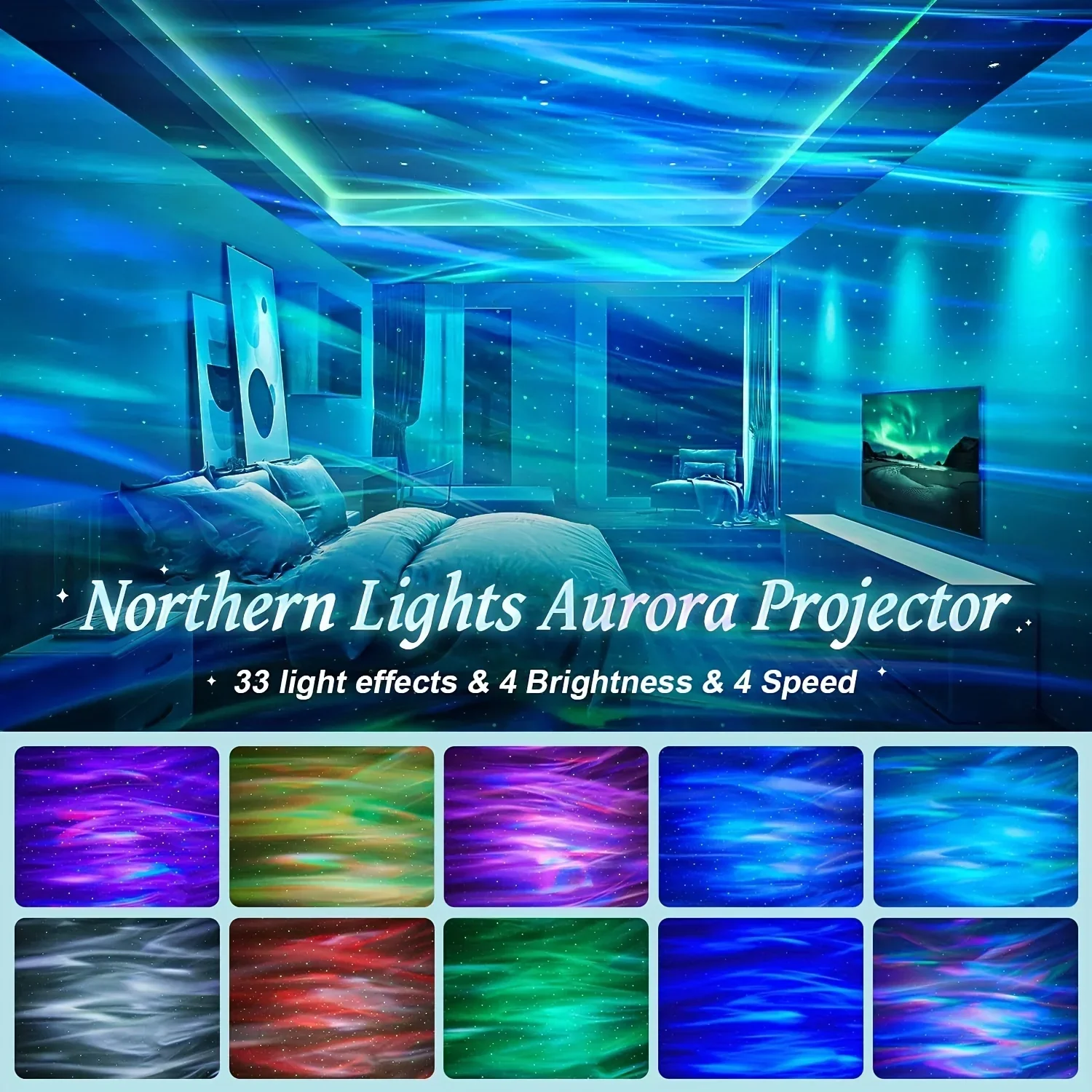 Galaxy Projector Aurora Star Light with Remote RGB 360° LED Night Light USB - Image 7