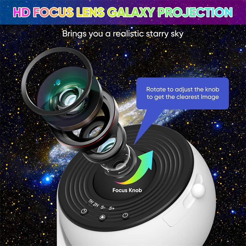 Galaxy Projector Star Night Light 360° LED Sky Lamp for Kids Bedroom Gift - Image 4