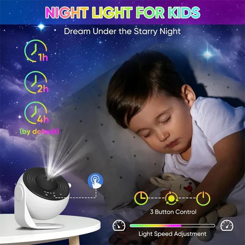 Galaxy Projector Star Night Light 360° LED Sky Lamp for Kids Bedroom Gift - Image 9