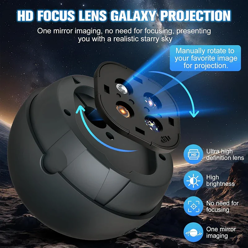 Galaxy Projector Star Projector with 12 Films Nebula Night Light Bedroom Ceiling - Image 3
