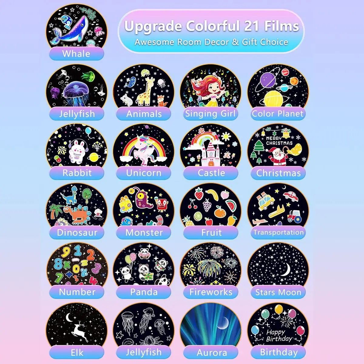 Galaxy Star Projector 21-in-1 Multicolor Dimmable LED Night Light for Kids Bedroom - Image 4