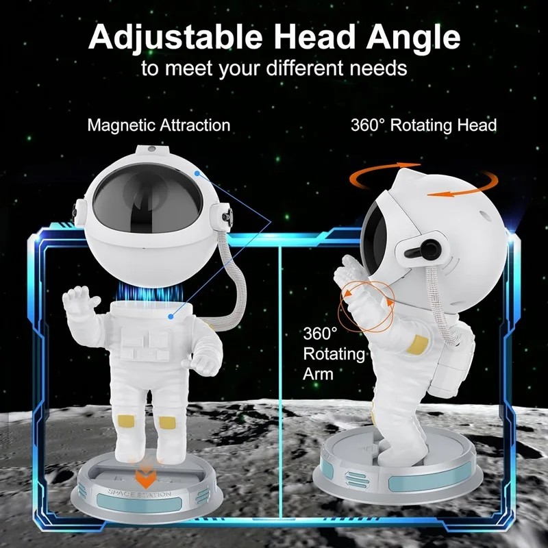 Galaxy Star Projector Night Light Astronaut Lamp Starry Sky Bedroom Home Decor - Image 3