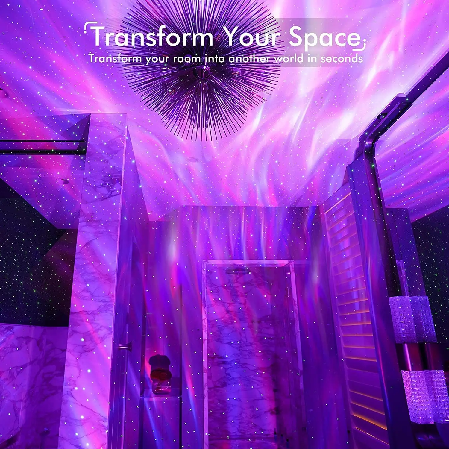 Galaxy Star Projector with Aurora Lights Bluetooth Speaker for Bedroom Sleep Aid - Image 4