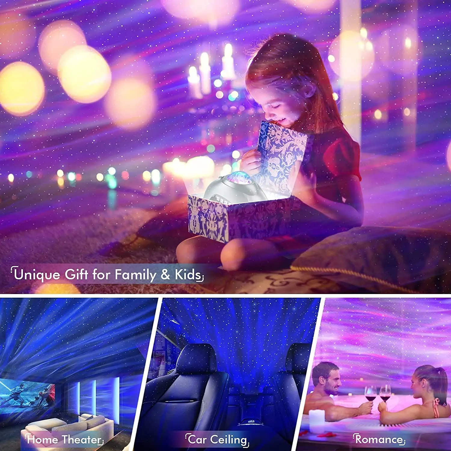 Galaxy Star Projector with Aurora Lights Bluetooth Speaker for Bedroom Sleep Aid - Image 5