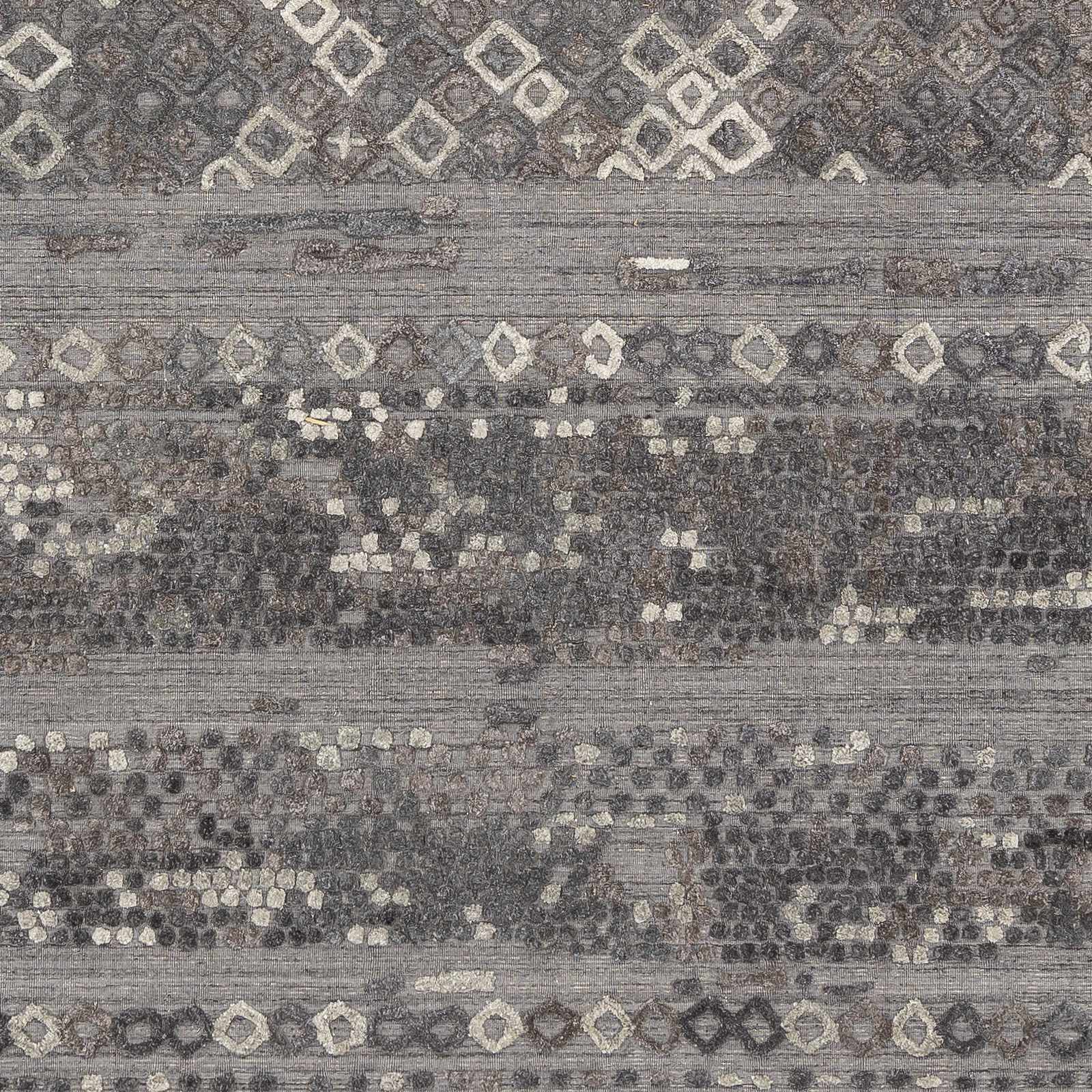 Galchutt Embossed Gray Premium Viscose&Wool Rug - Clearance - Image 4